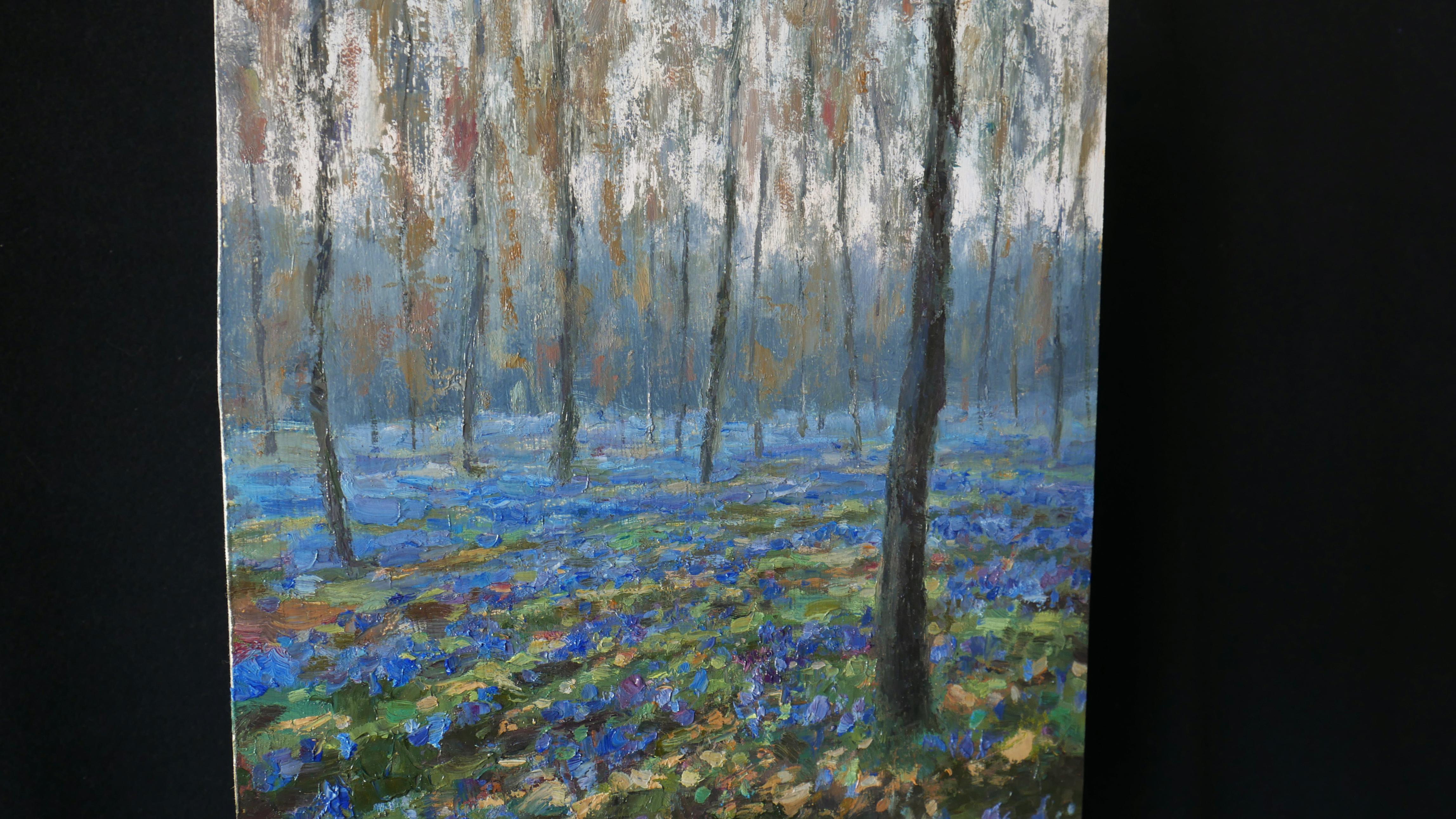Prímulas del bosque de abril. Pintura al óleo - Painting Impresionista de Nikolay Dmitriev
