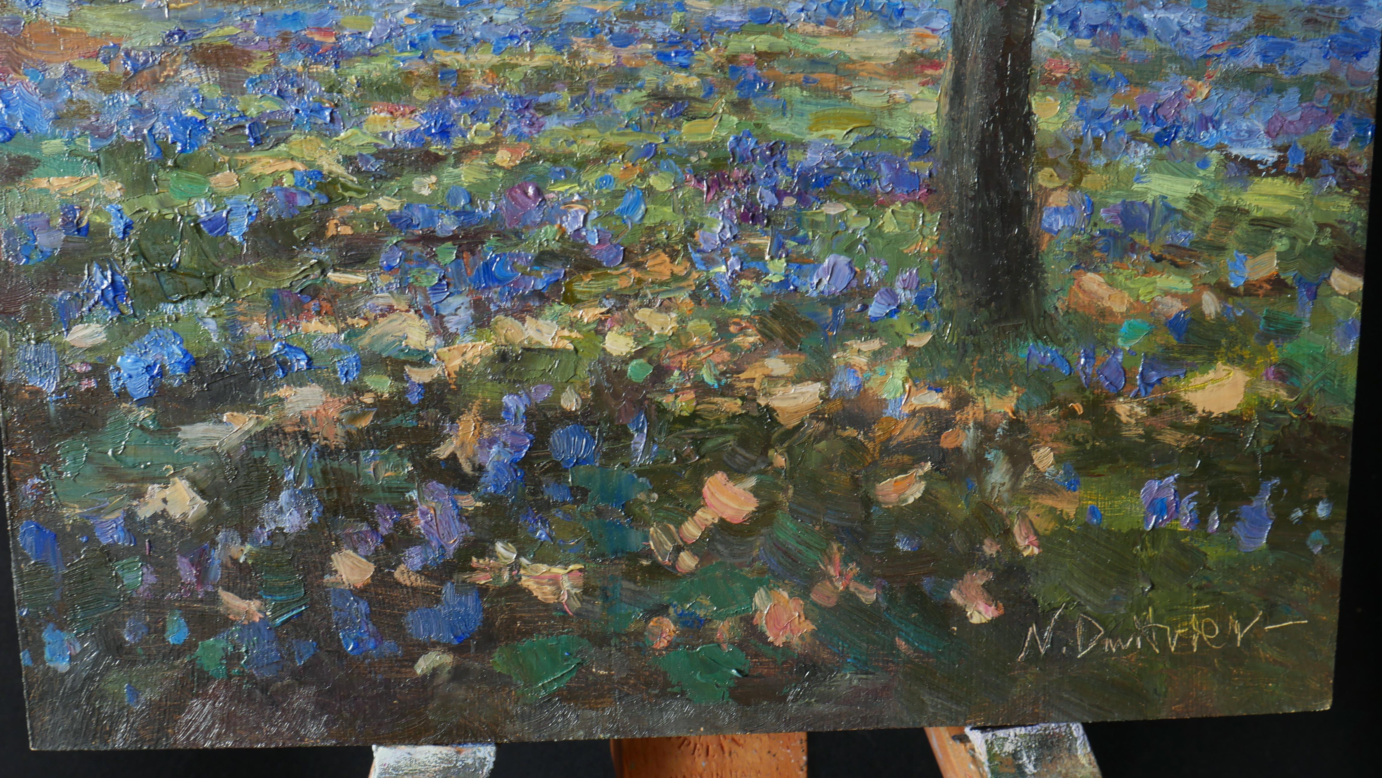Prímulas del bosque de abril. Pintura al óleo en venta 1