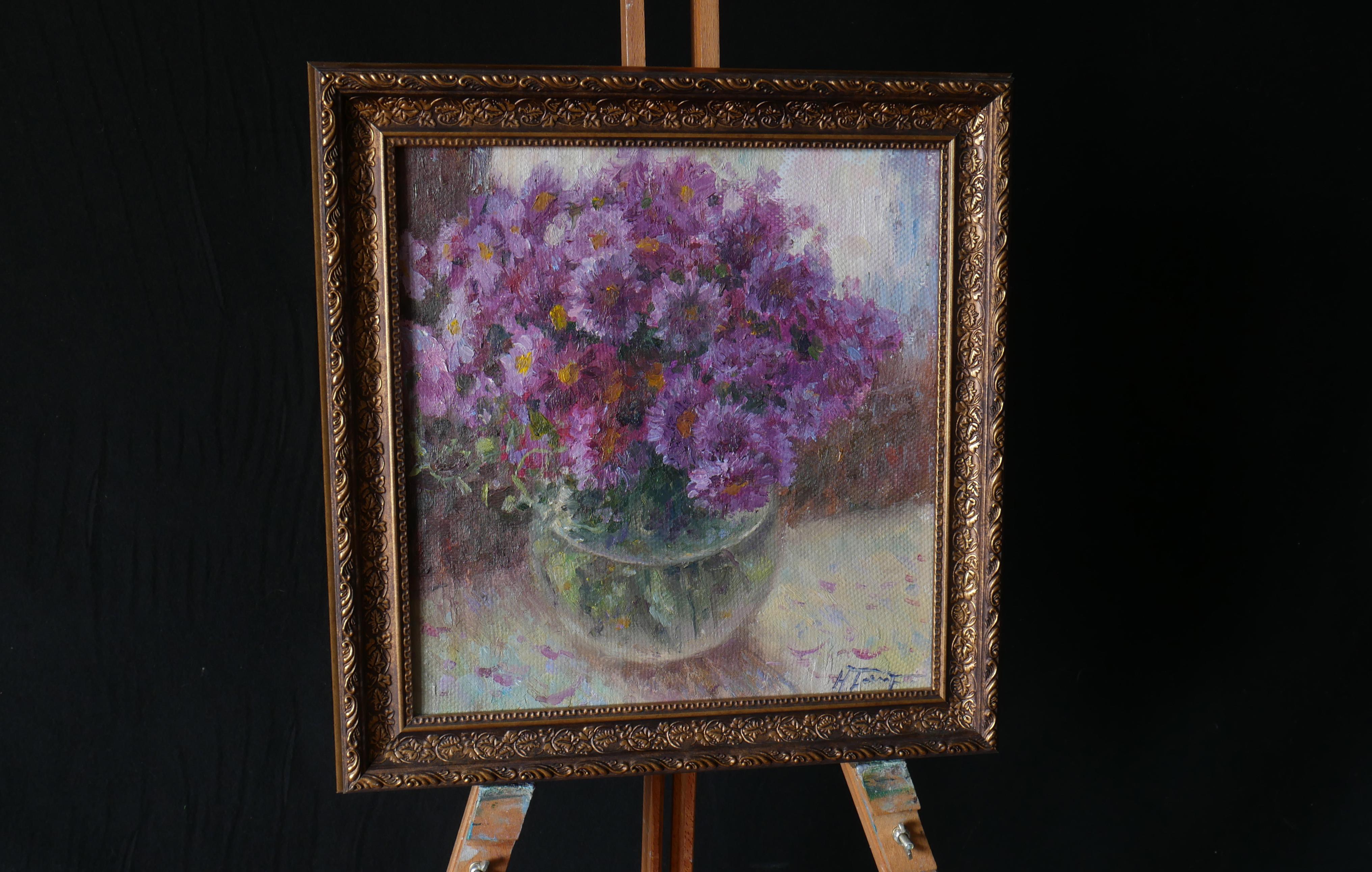 Purple Flowers painting - Painting by Nikolay Dmitriev