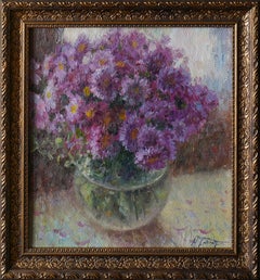 Peinture de fleurs violettes