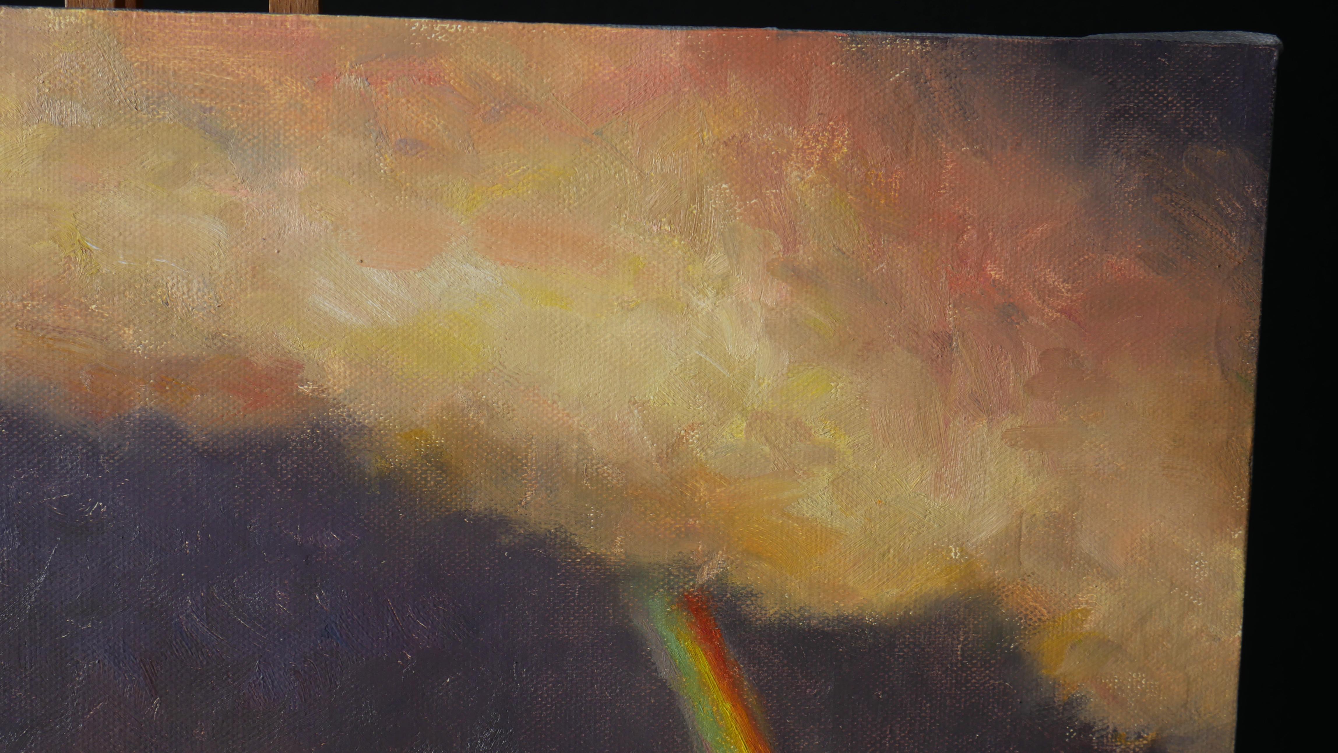 Rainbow. After Rain - original landscape painting For Sale 3