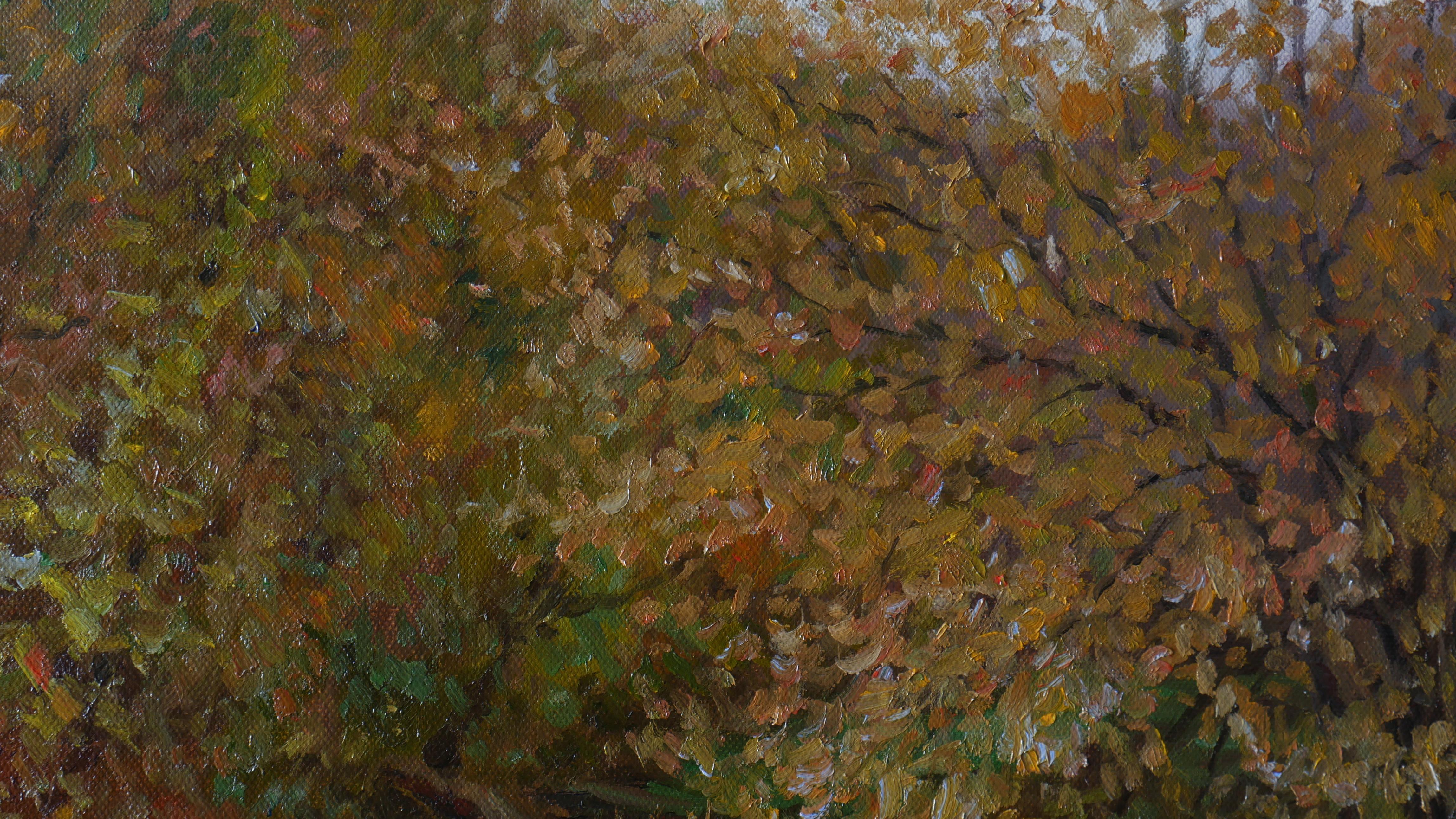 Silence of Autumn - peinture de paysage d'automne en vente 2