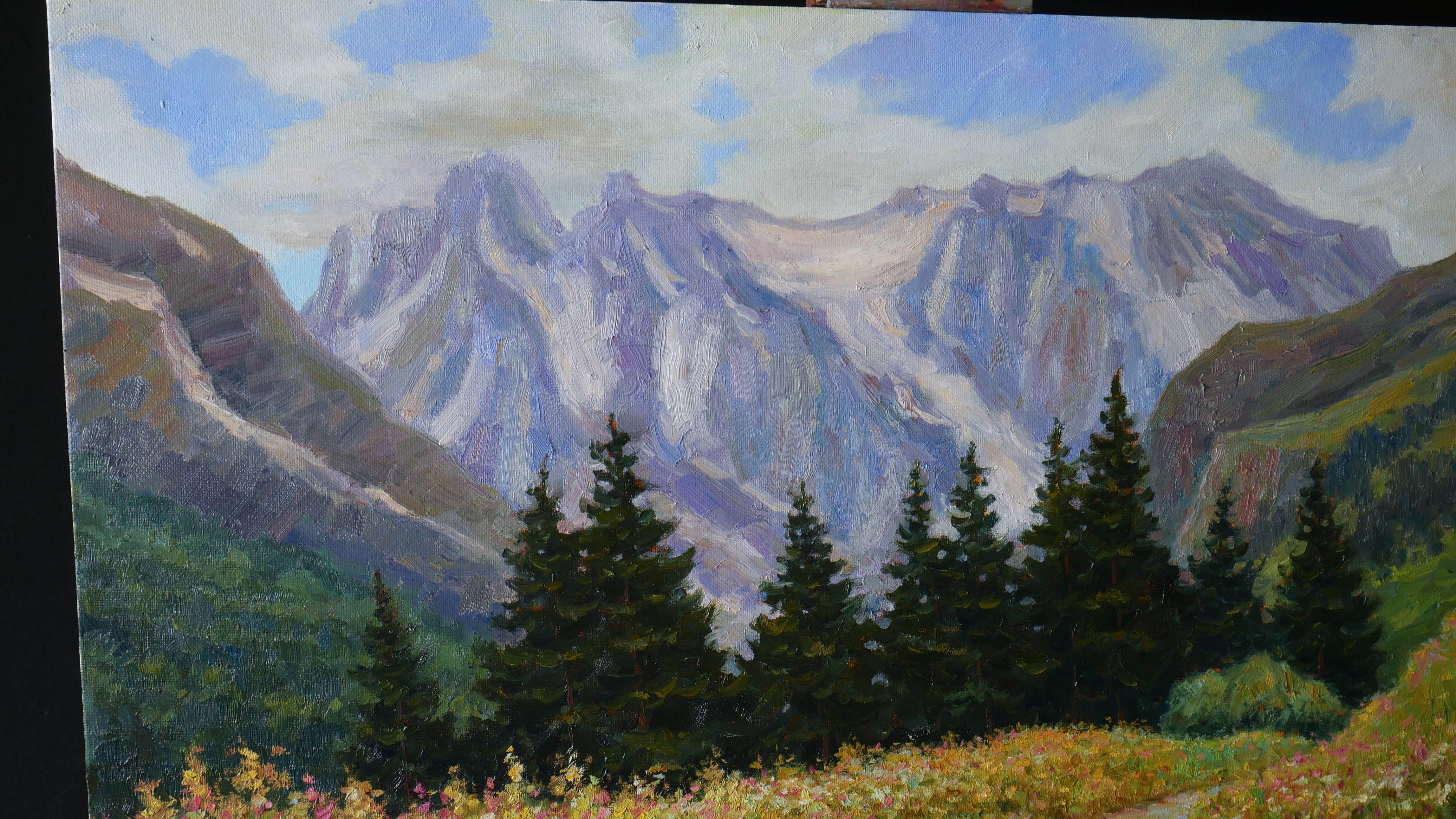 Summer In The Mountains - mountain landscape painting For Sale 1