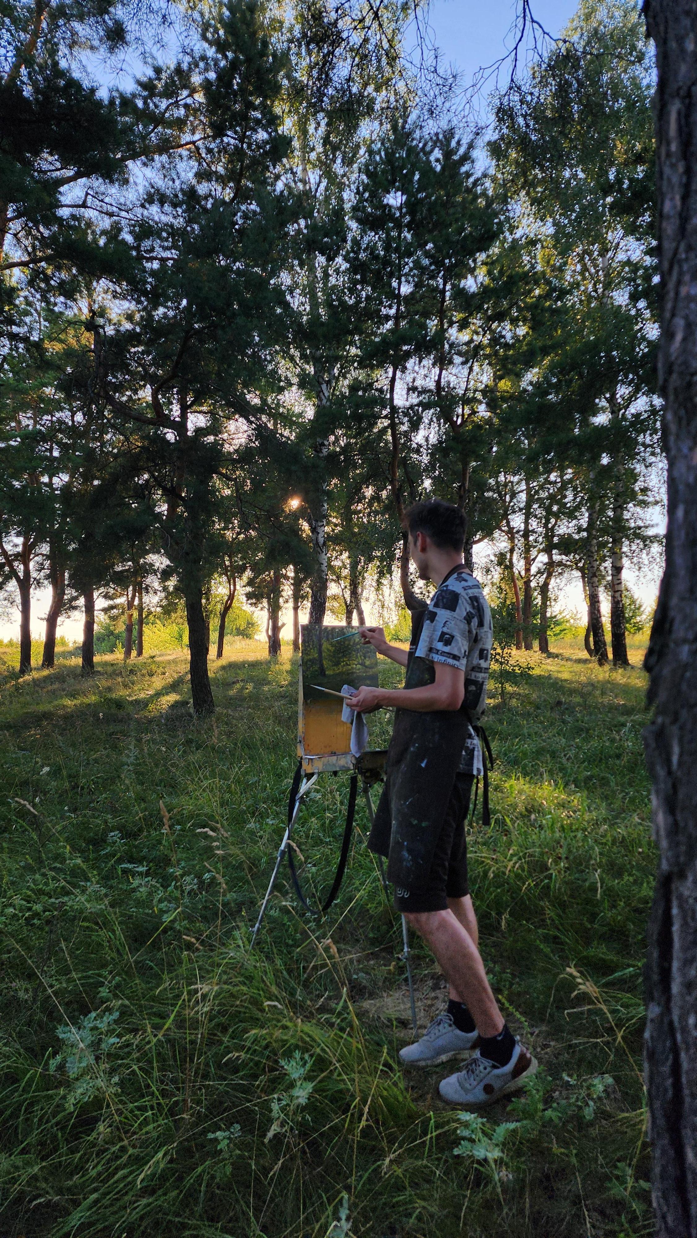 Sommerliches Sonnenlicht. Ölgemälde im Angebot 5