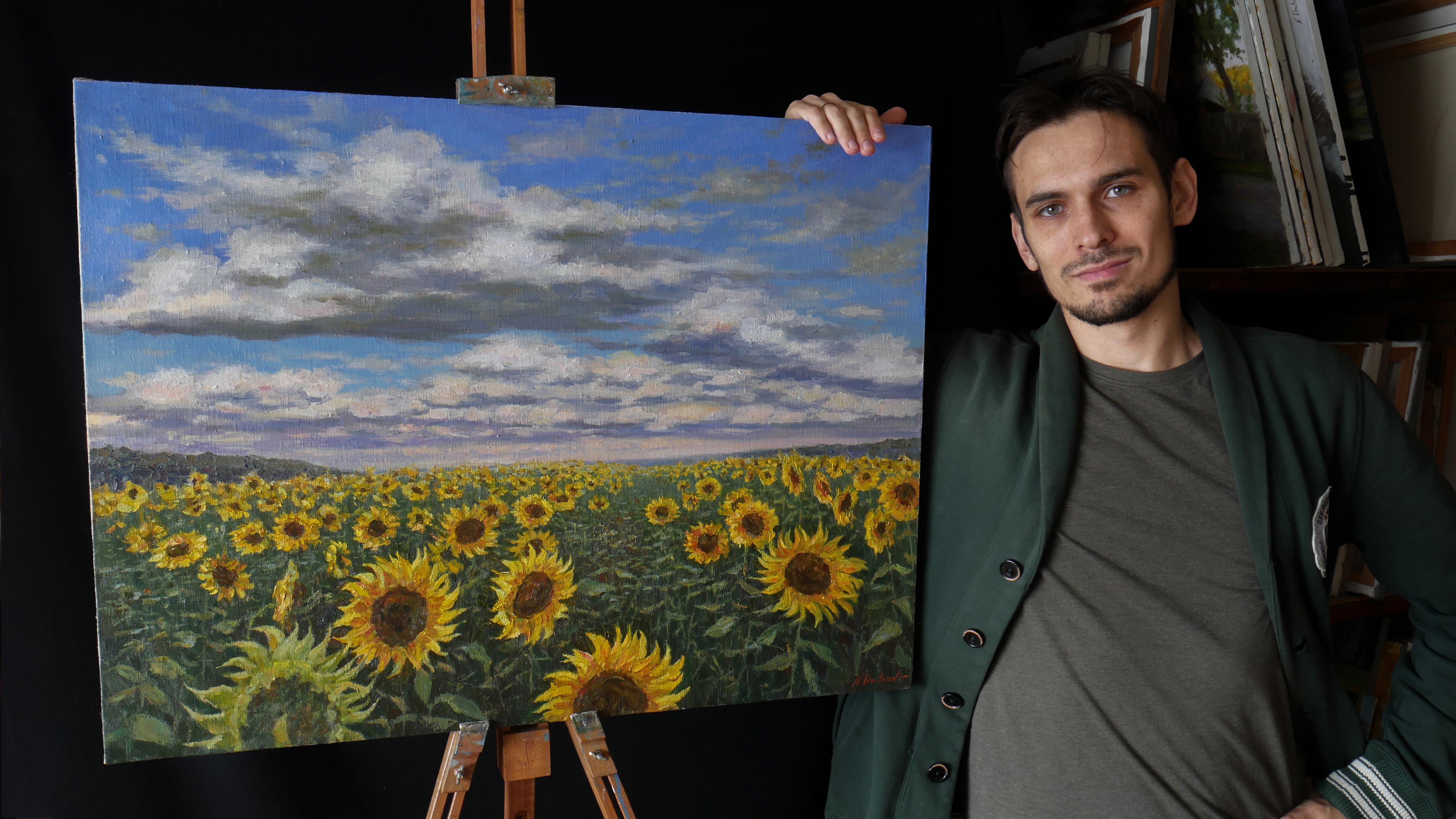 Campo de girasoles - pintura original de paisaje - Painting de Nikolay Dmitriev