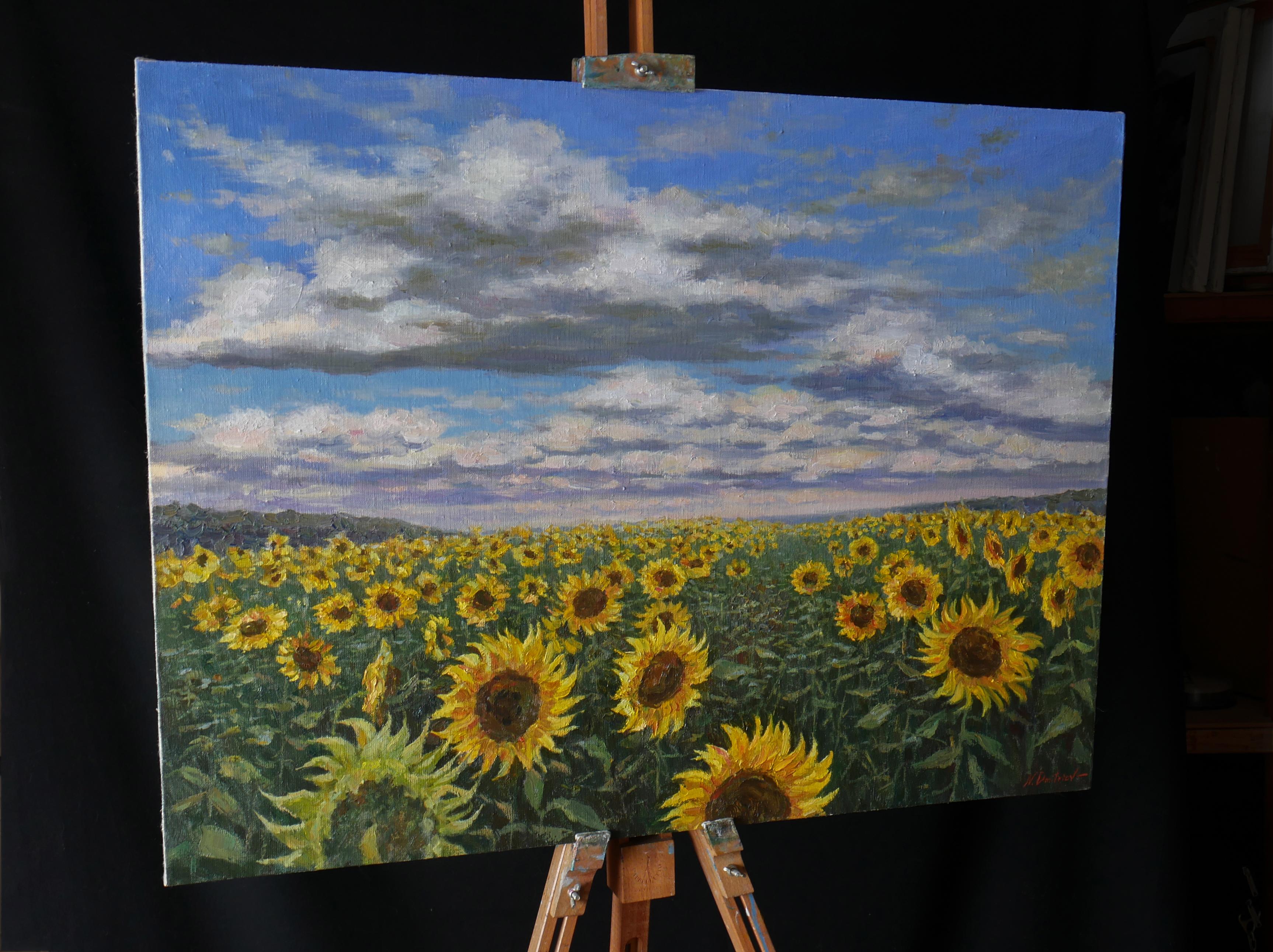 Campo de girasoles - pintura original de paisaje - Painting Impresionista de Nikolay Dmitriev