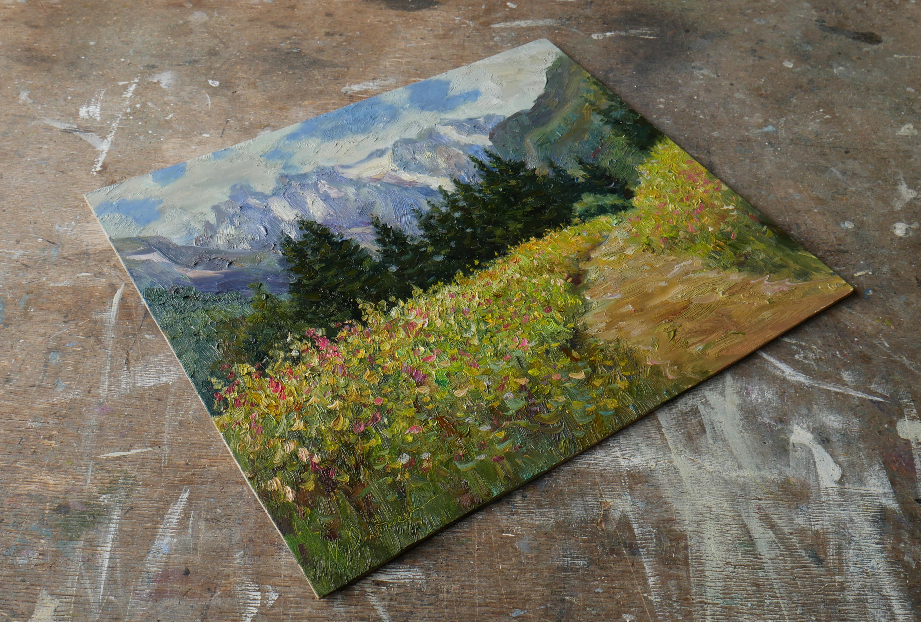Sunny day in the mountains - mountains painting For Sale 2