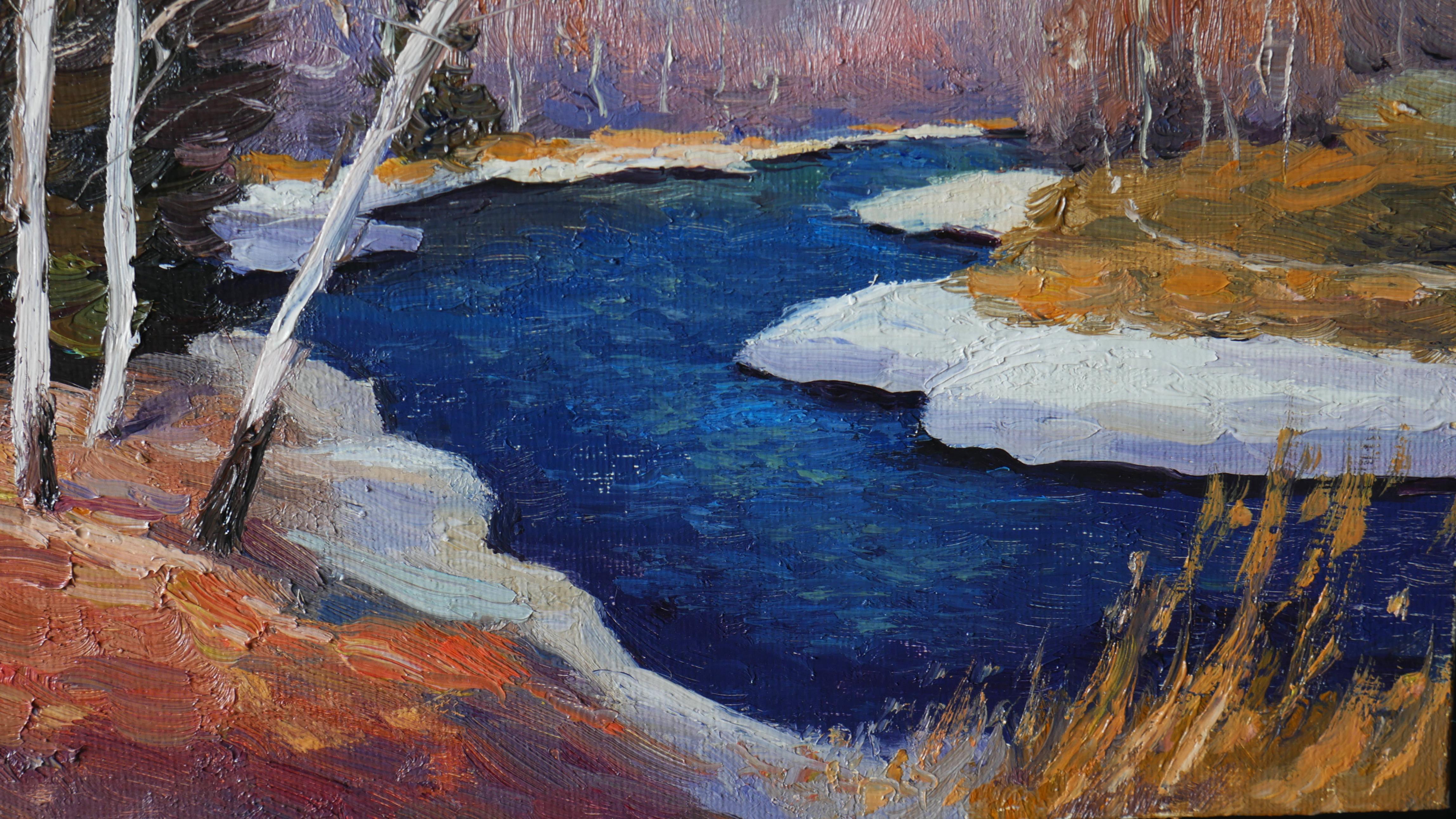 Primavera soleada temprana - paisaje original, pintura en venta 1
