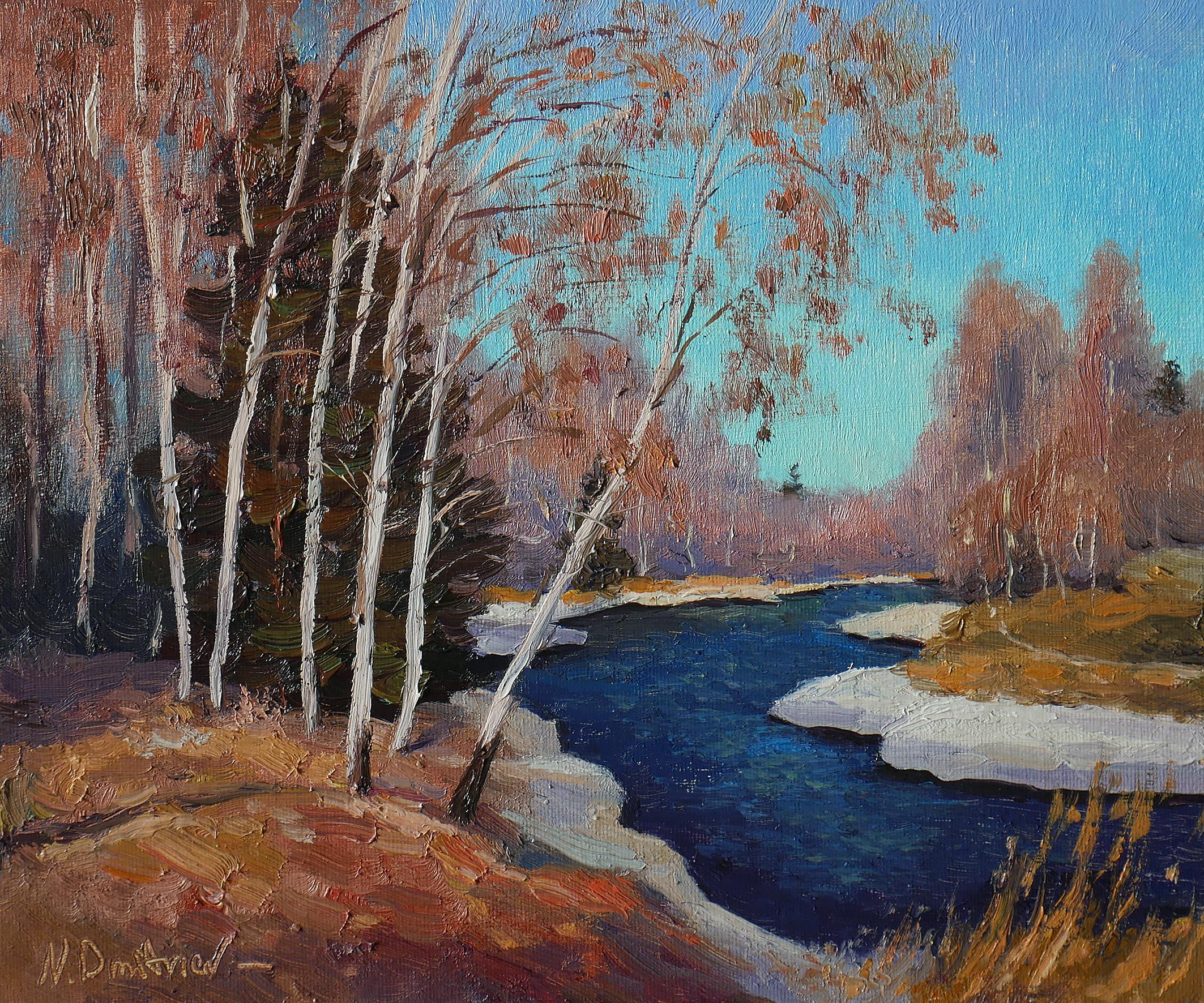 Sunny Early Spring - original landscape, painting