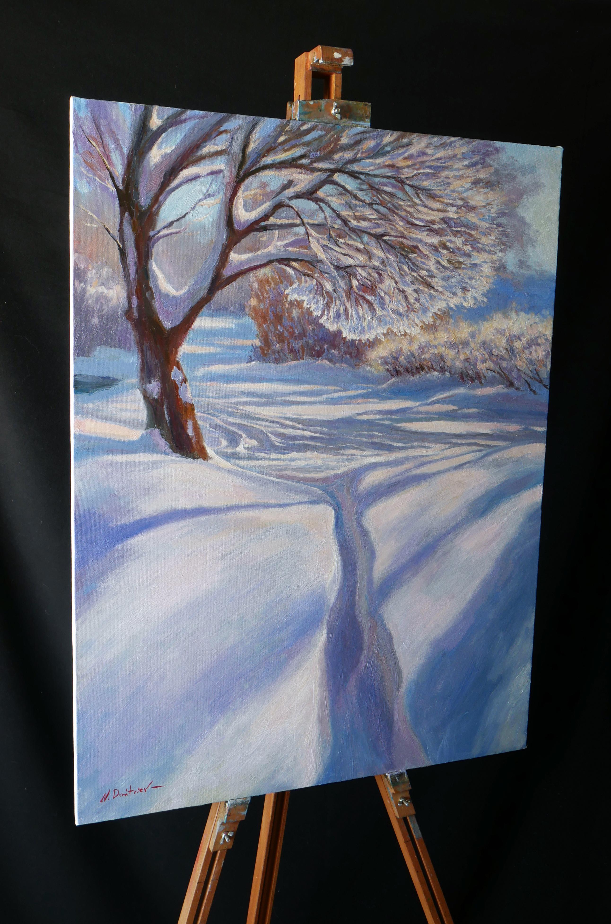 Sunny Lace Of Winter – Original Ölgemälde (Impressionismus), Painting, von Nikolay Dmitriev