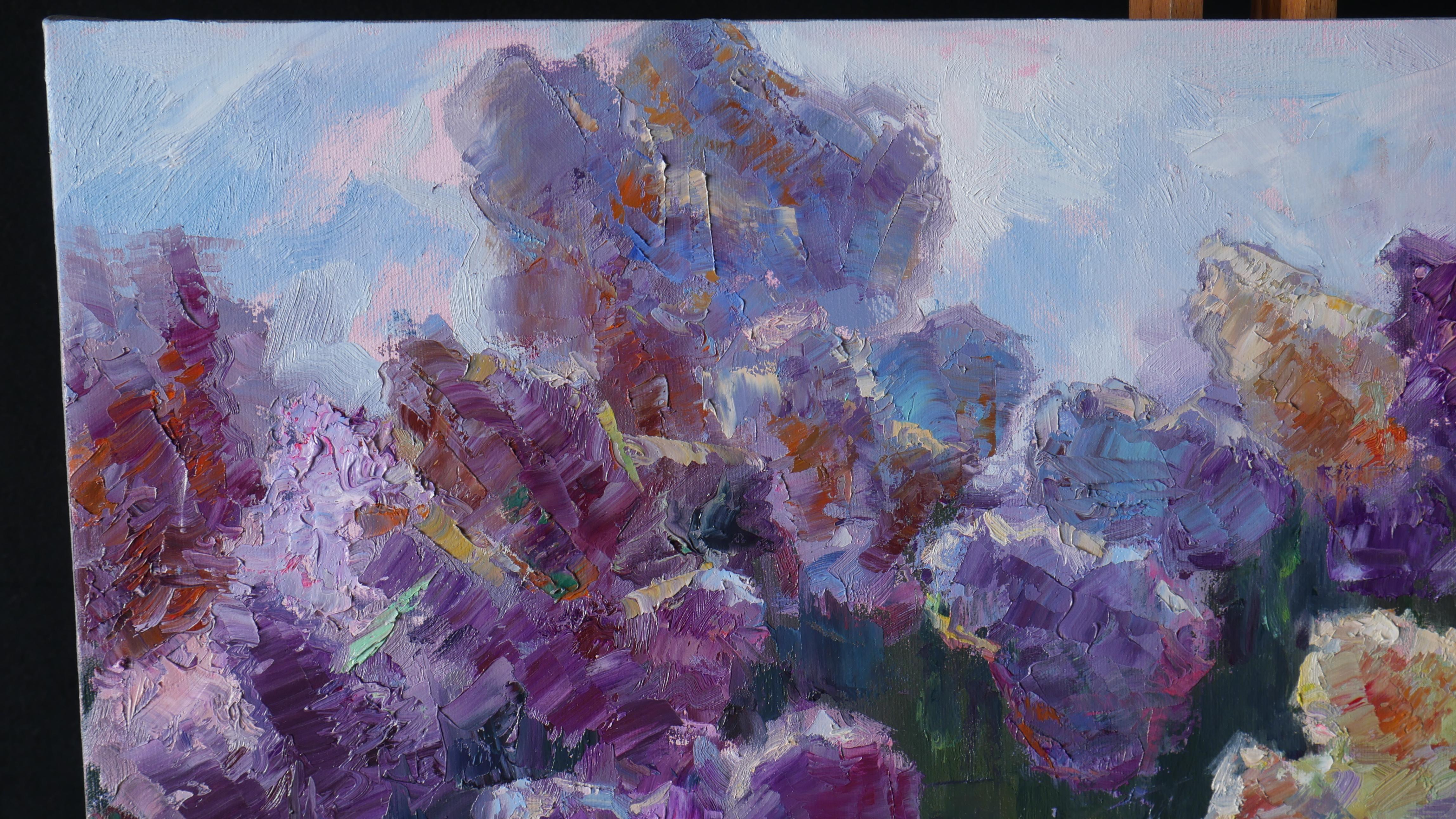 Sunny Lilac Branches - original lilacs painting For Sale 1