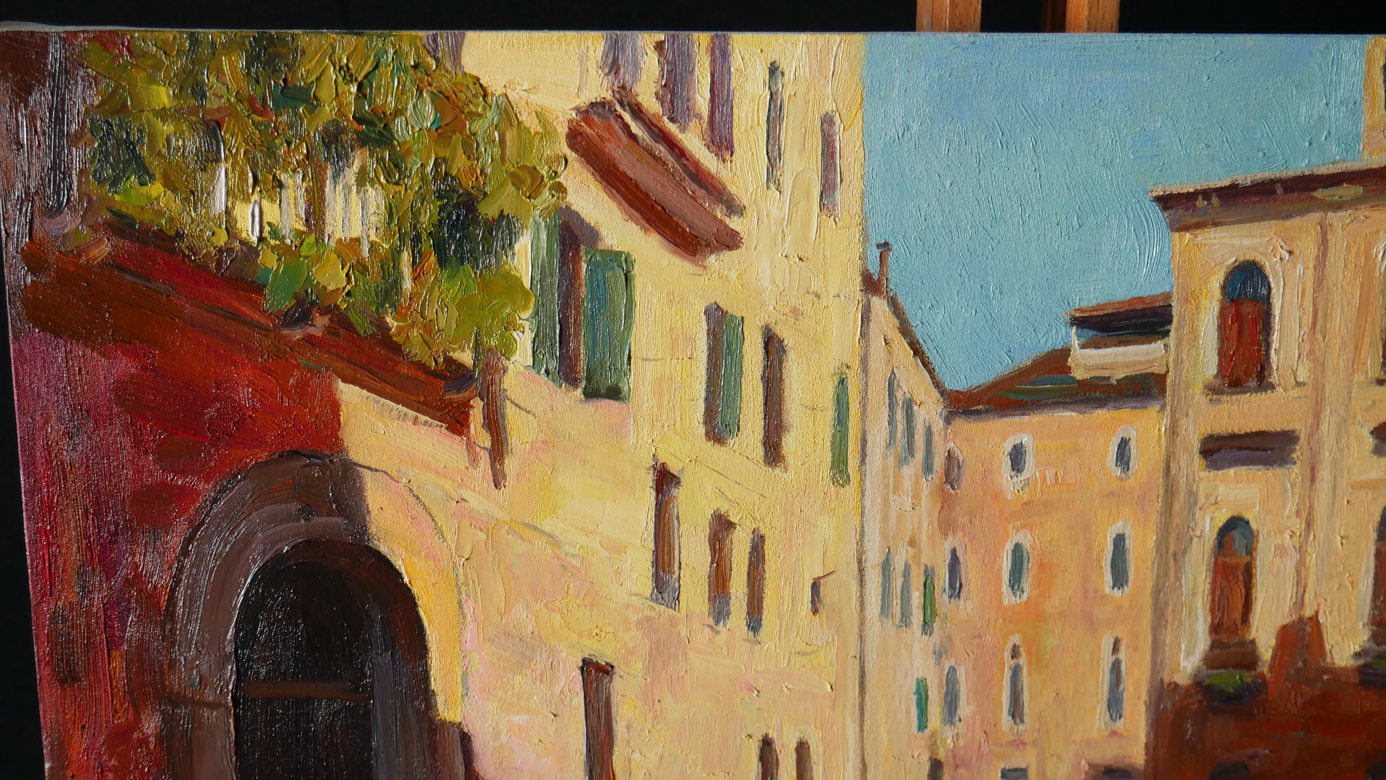 Sunlight, water and beautiful ancient architecture is a wonderful home decor for your interior! The sunny Venetian landscape will give you only positive emotions and a good mood.

The painting is author's and original. It's signed on the front and