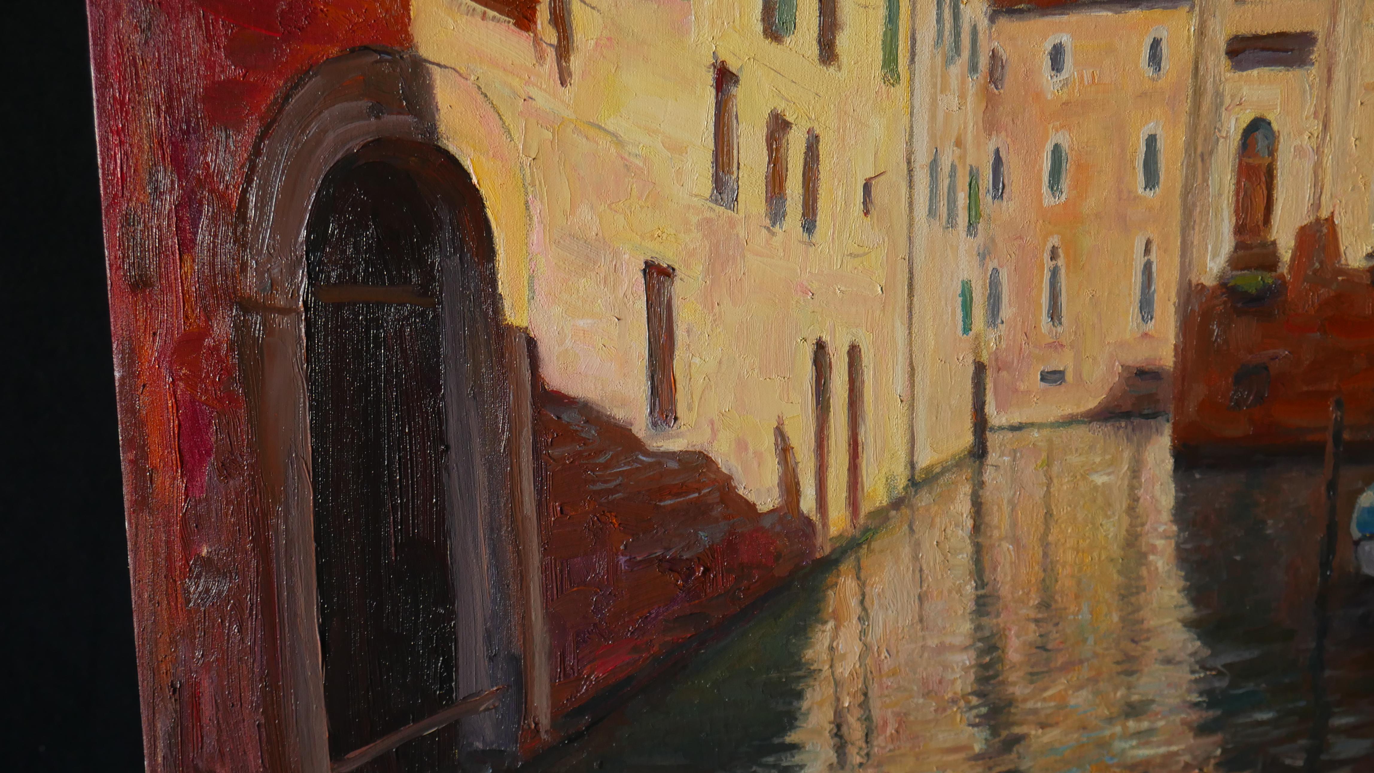 Peinture de paysage urbain de Venise - Sunny Venice en vente 1