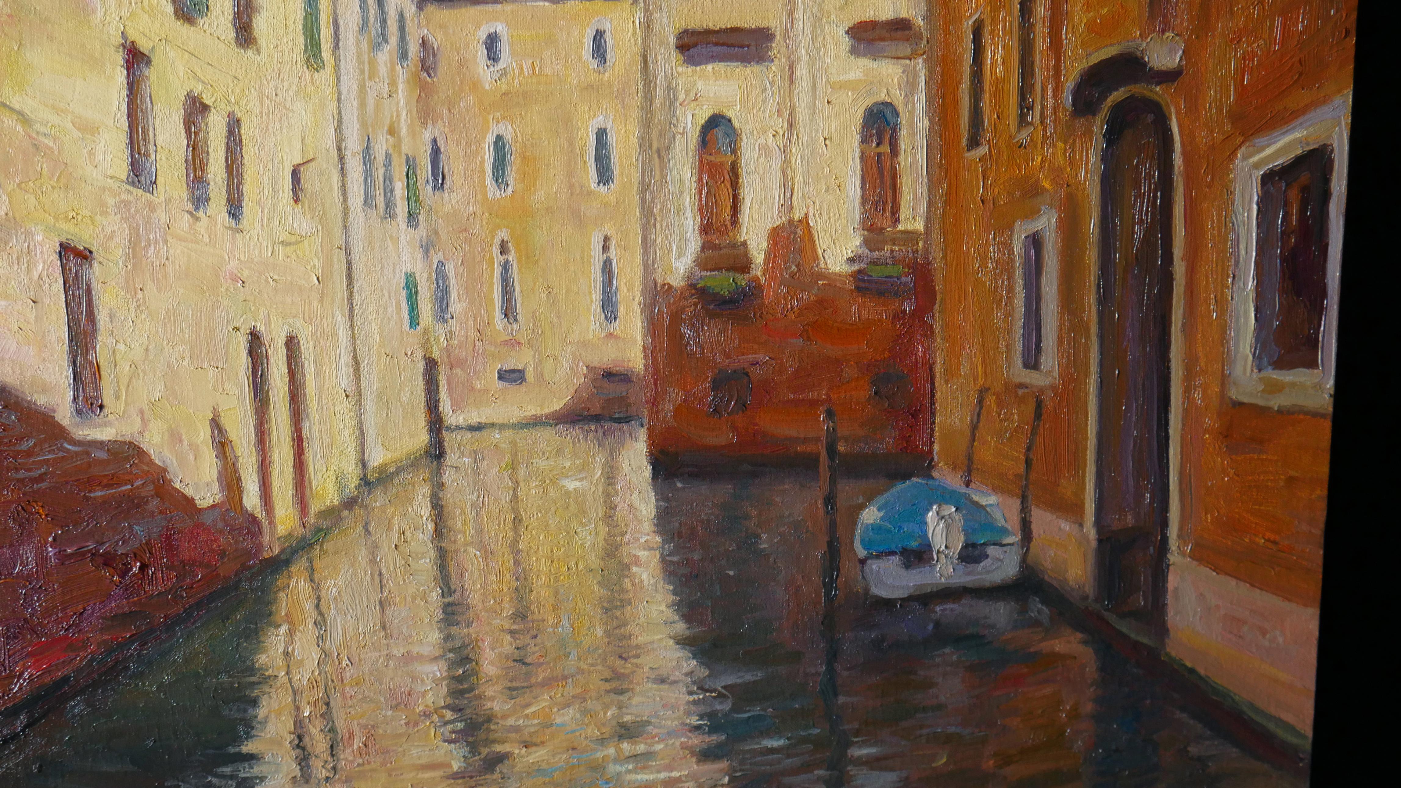 Peinture de paysage urbain de Venise - Sunny Venice en vente 3