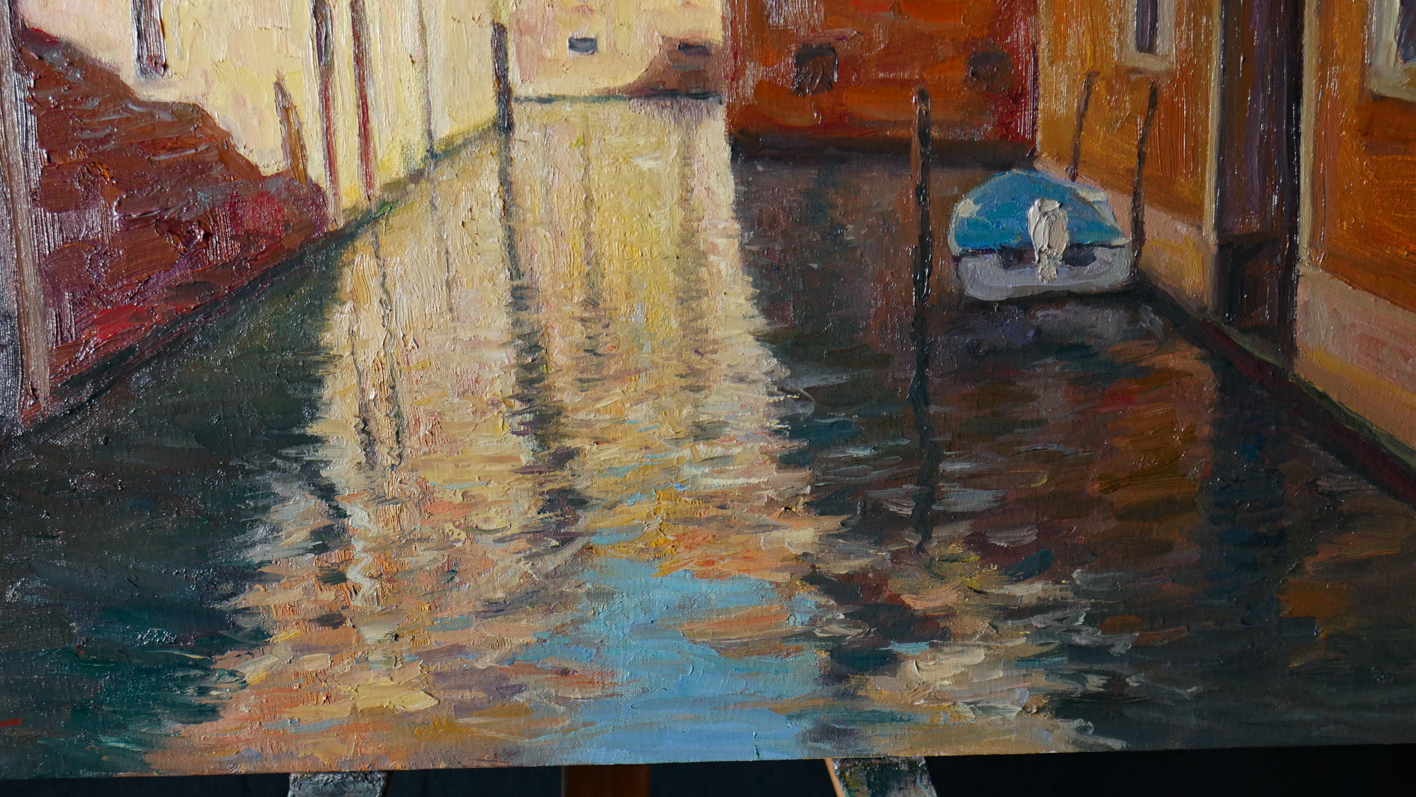 Peinture de paysage urbain de Venise - Sunny Venice en vente 4