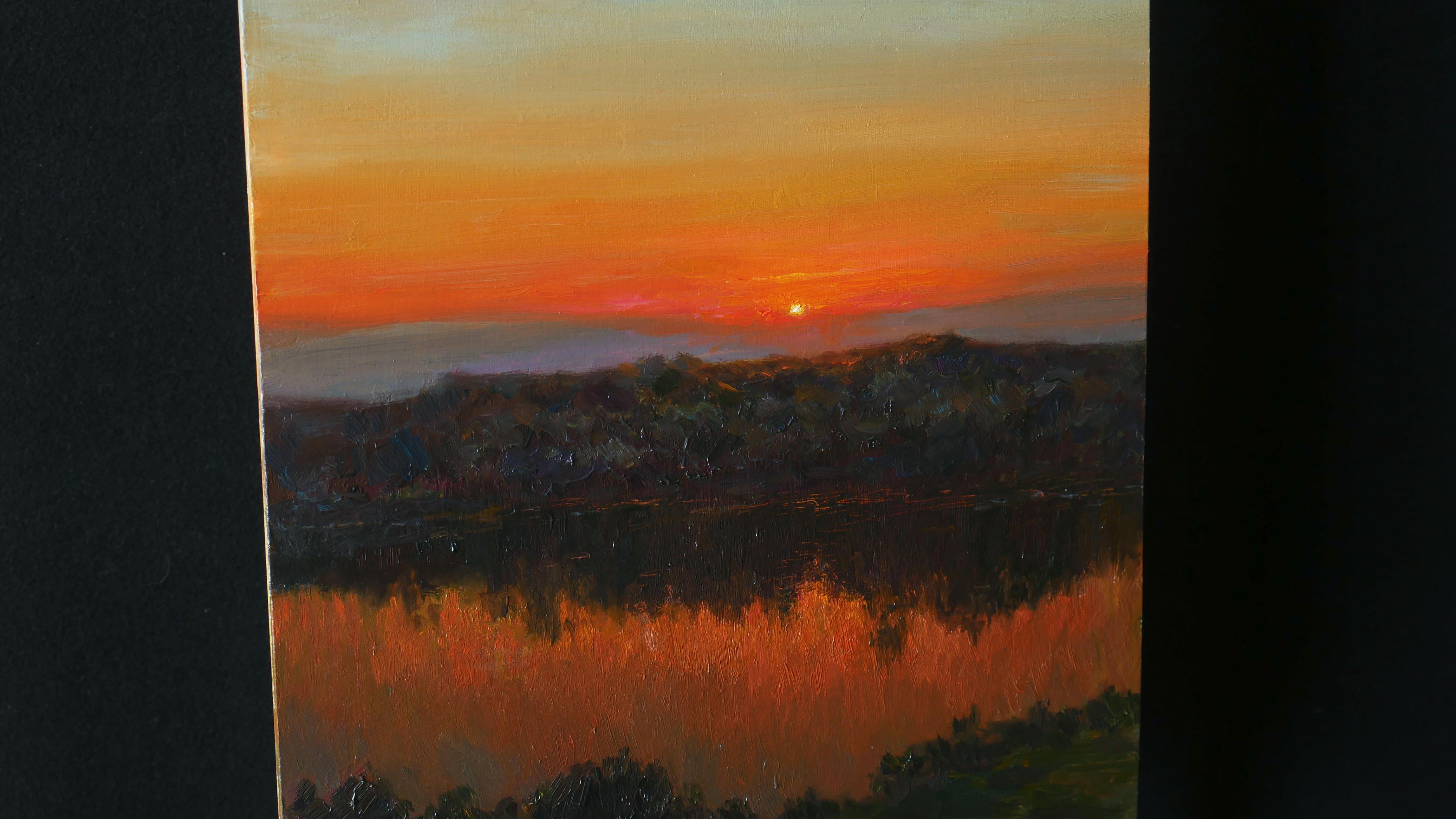 Sunset Over Silence - Impressionist Painting by Nikolay Dmitriev