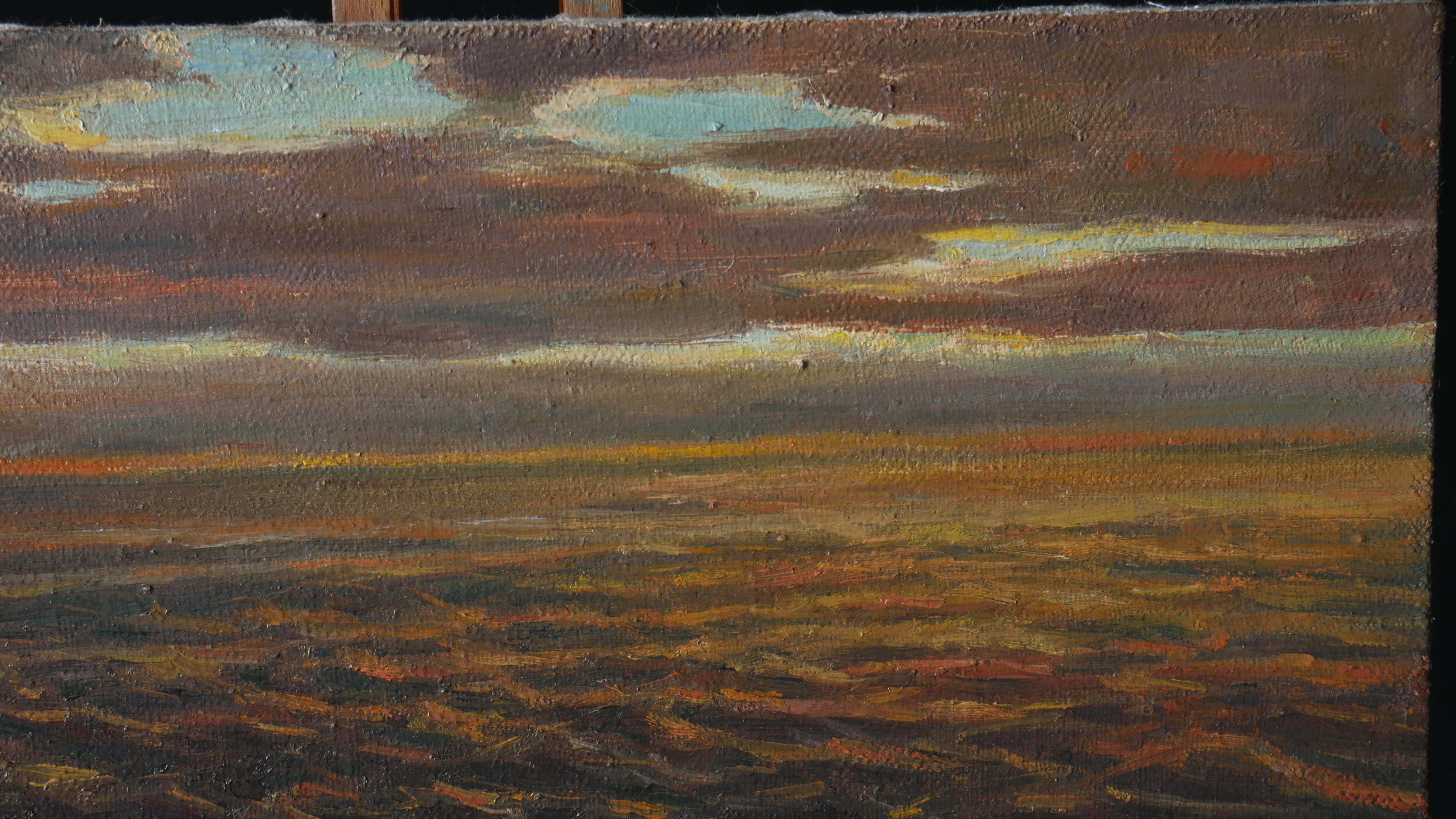Sunset Over The Sea Triptych - original landscape painting For Sale 9