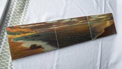 Sunset Over The Sea Triptych - original landscape painting
