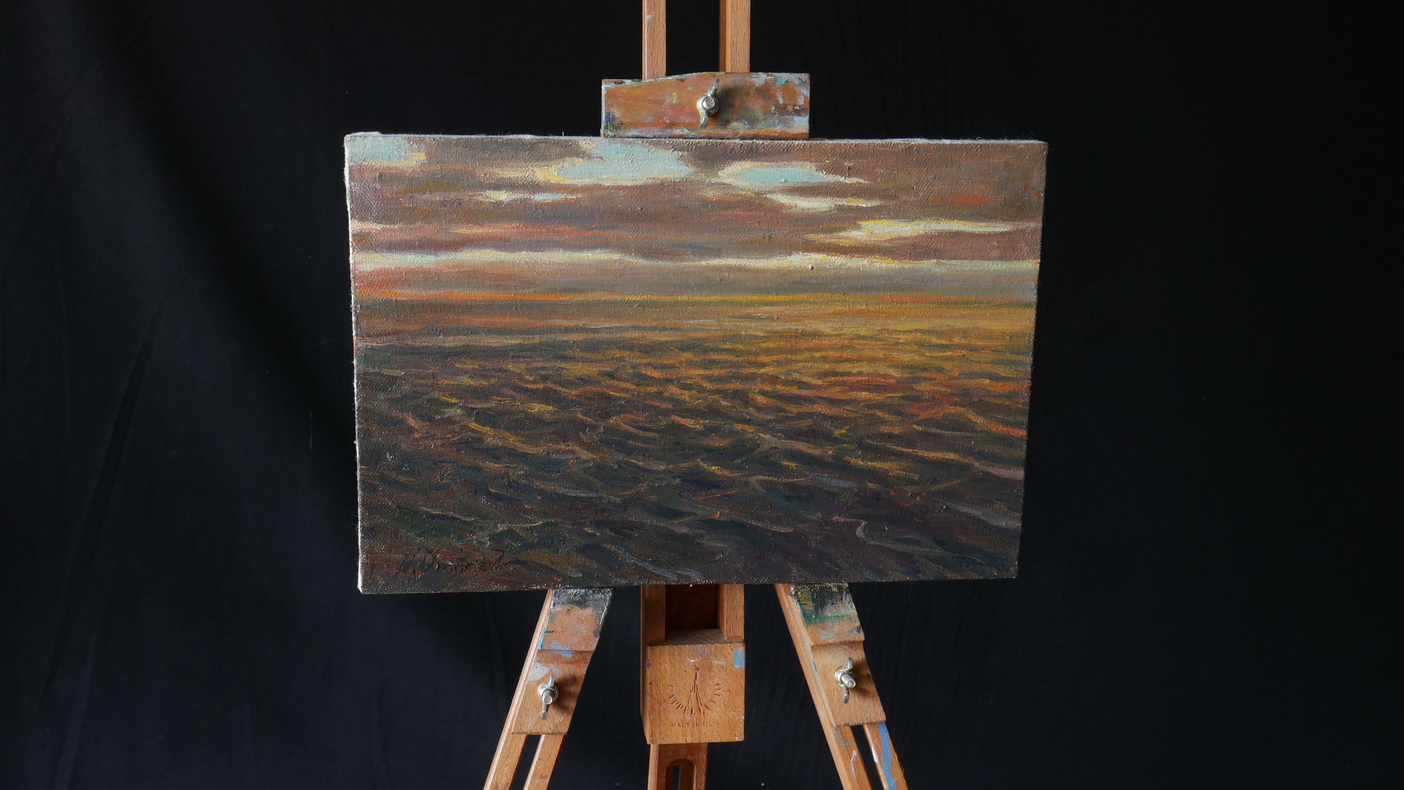 Sea, beach, waves, the sky and warm light of sunset create incredible atmosphere of sunny evening on the seashore. The sea is a source of life force and energy. The sea triptych consists of three beautiful artworks, you can frame each of paintings,