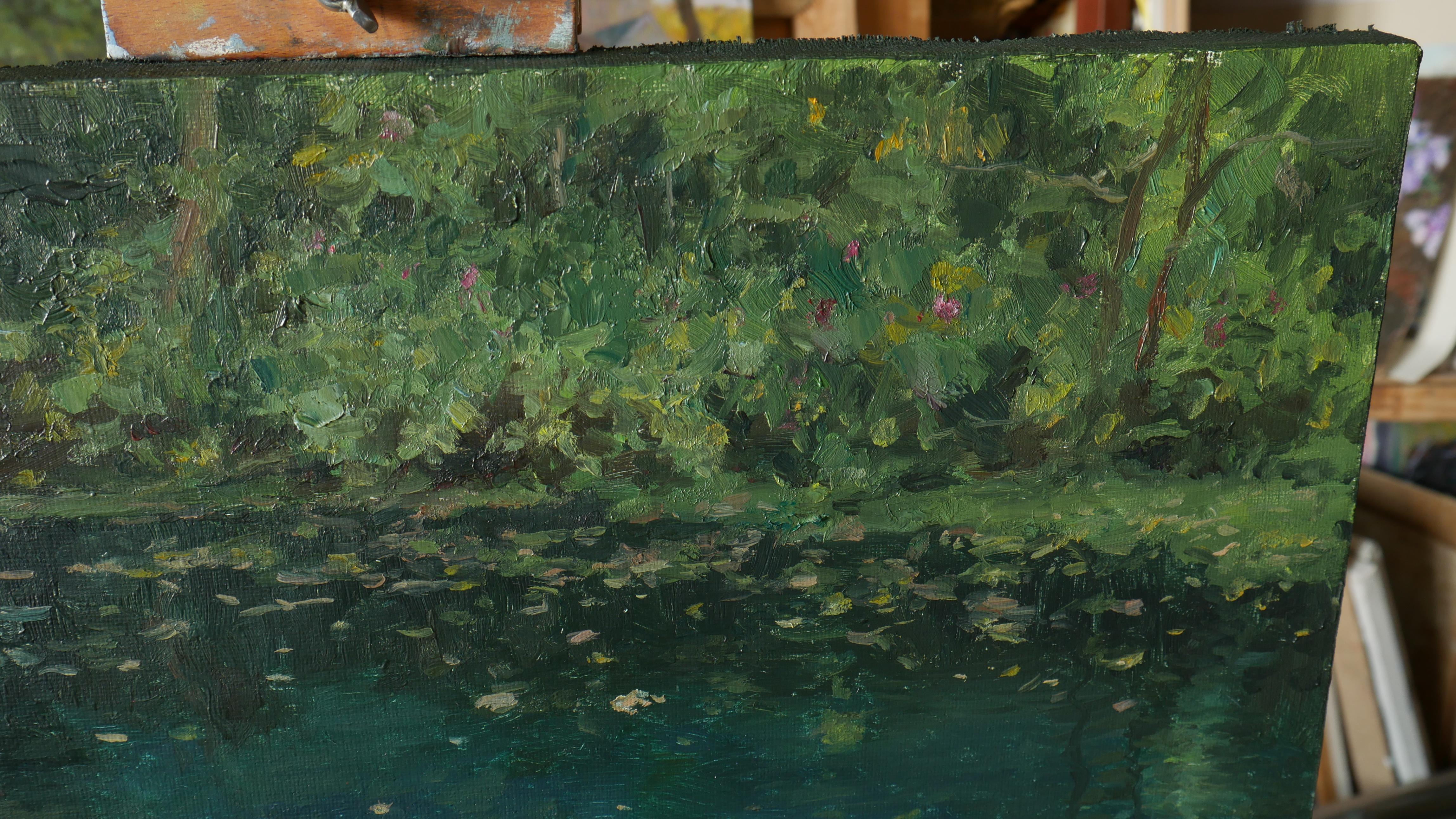 The Autumn Evening Backwater - original oil painting For Sale 2