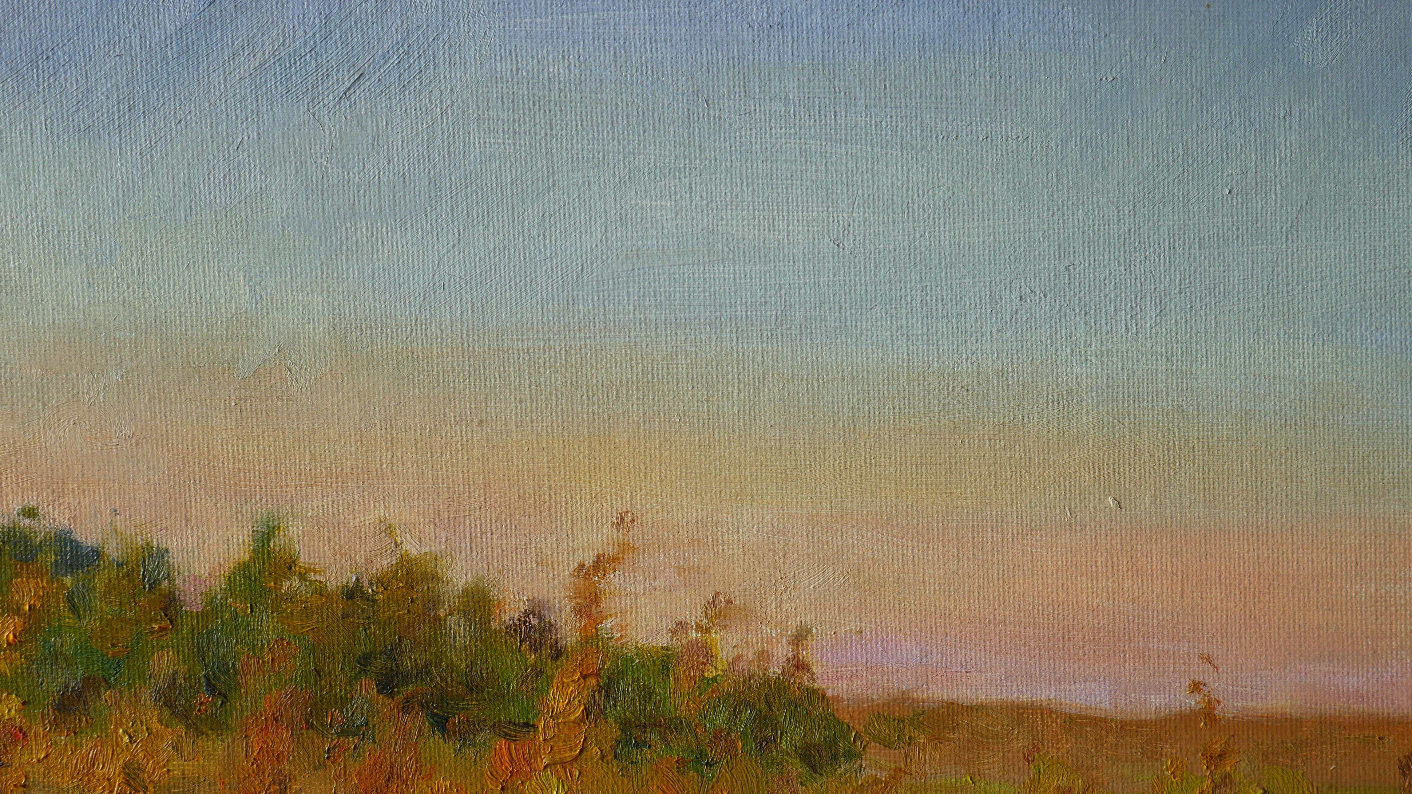 The Autumn Sunset - sunset landscape painting For Sale 1