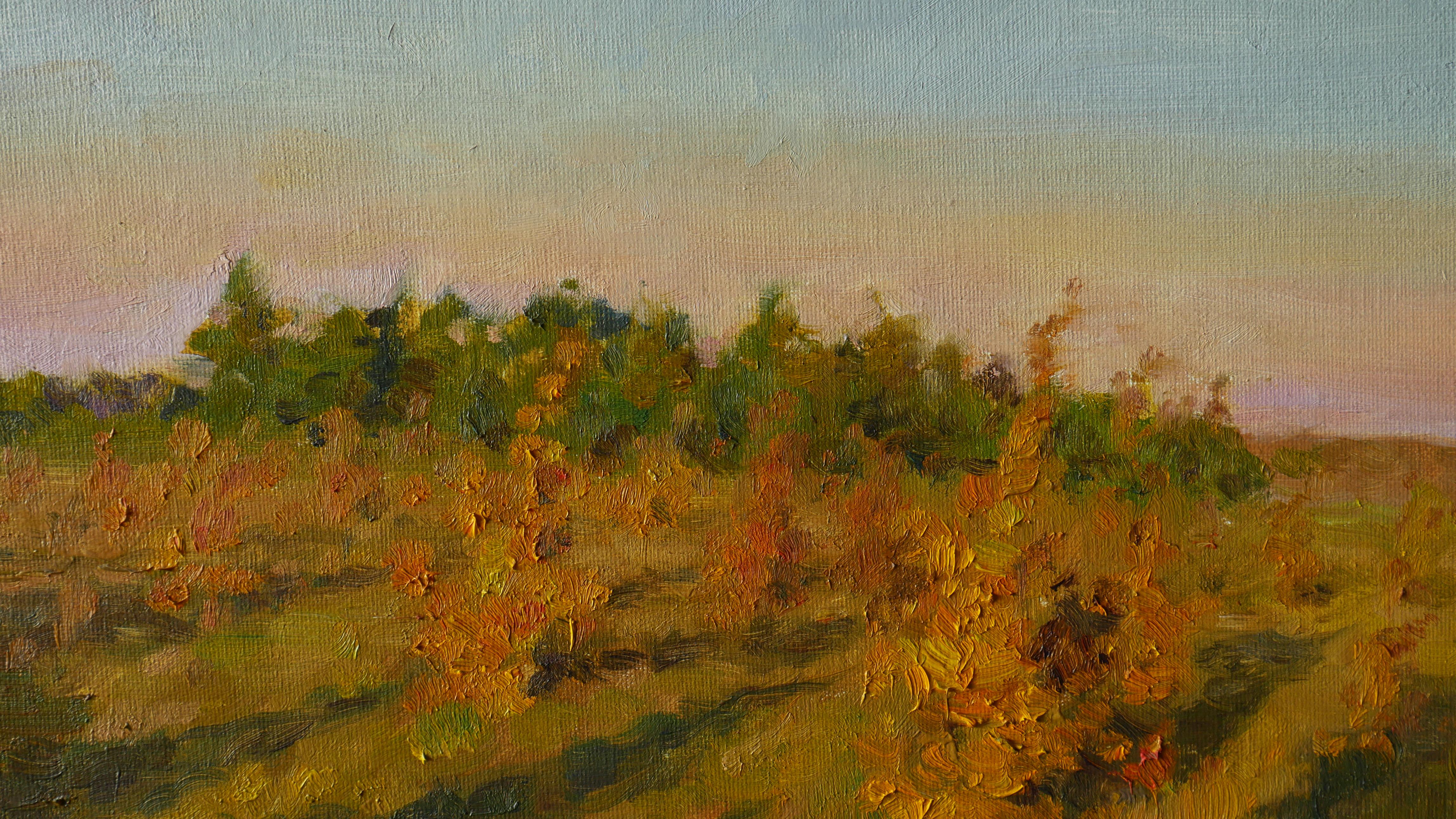 The Autumn Sunset - sunset landscape painting For Sale 2