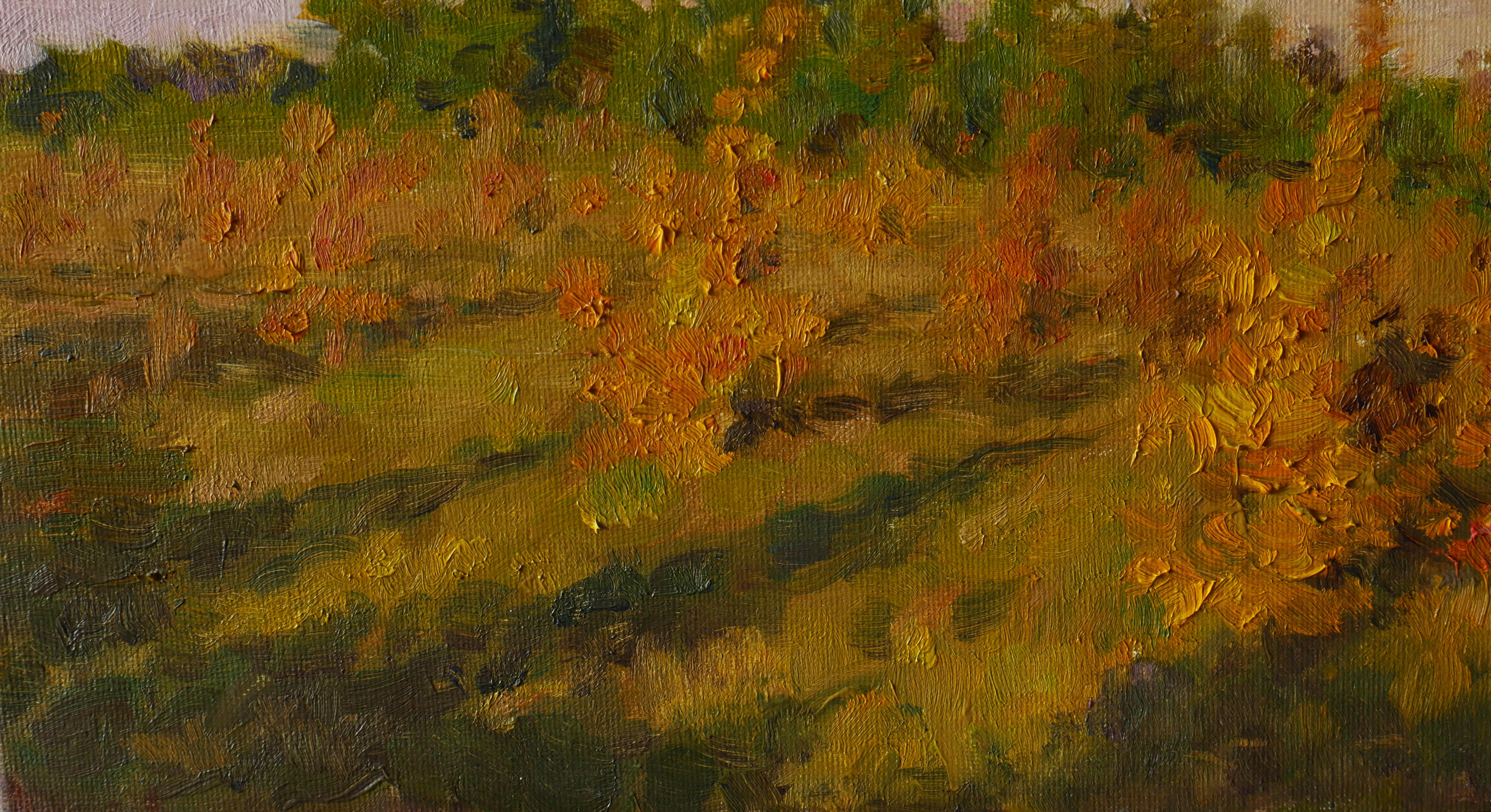 The Autumn Sunset - sunset landscape painting For Sale 3