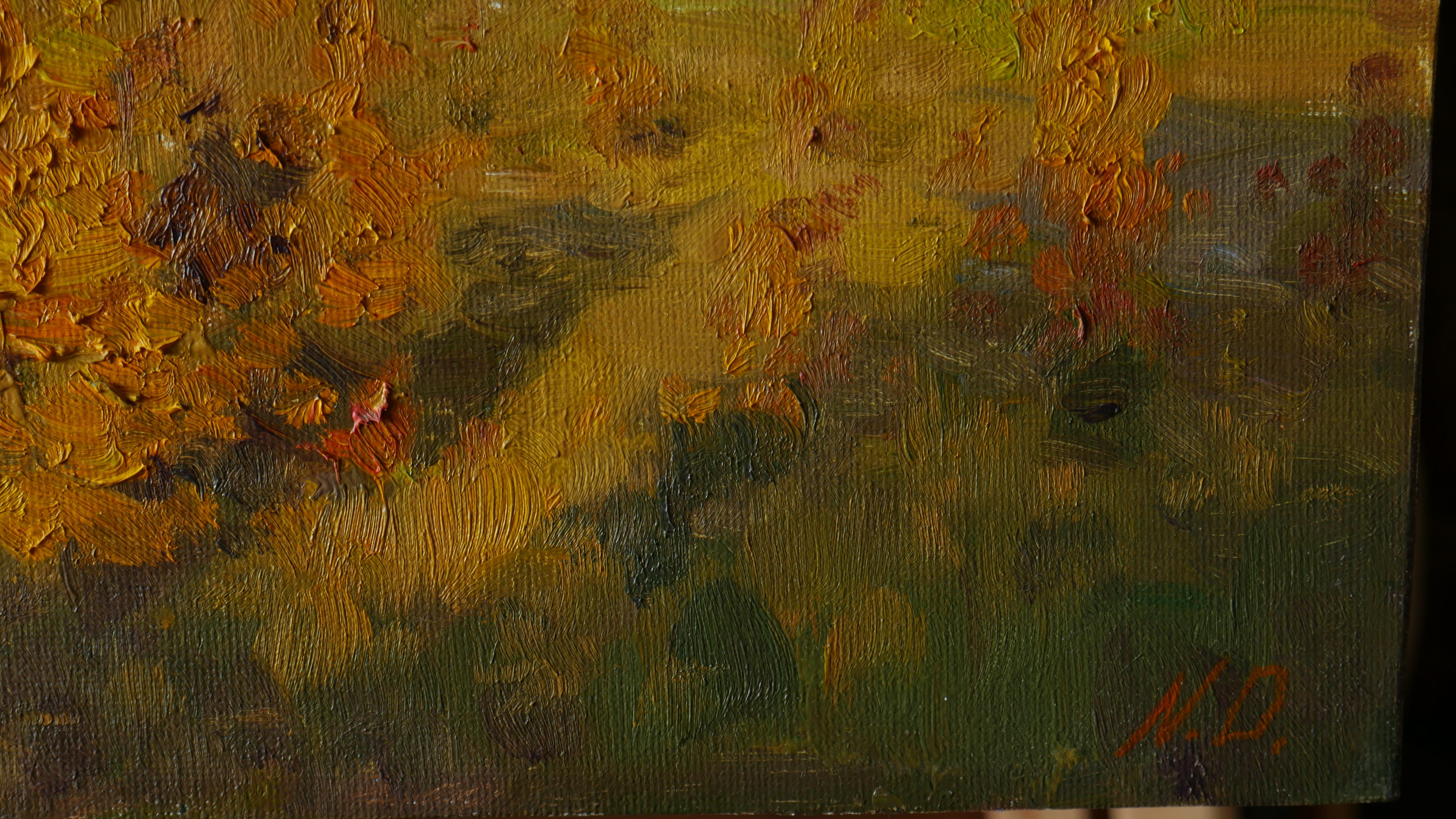 The Autumn Sunset - sunset landscape painting For Sale 5