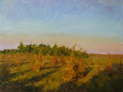 La puesta de sol de otoño - pintura de paisaje de puesta de sol