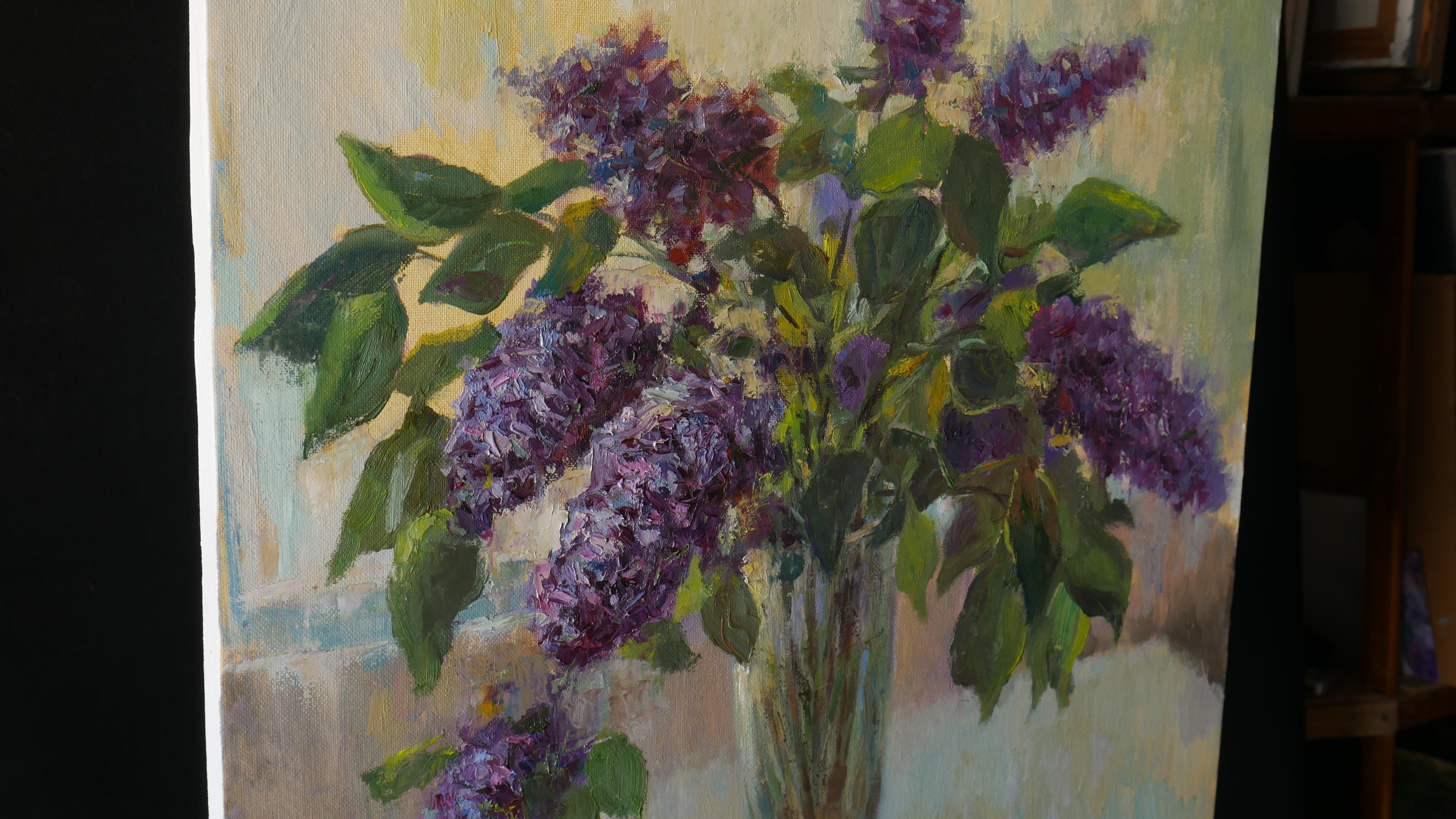The most beautiful decoration of the May garden is the lilac. A branch of blooming lilacs will always decorate any home. Nikolay loves lilacs for its delicate fragrant flowers that delight us every year.
The artwork is very cozy, perfect gift, looks