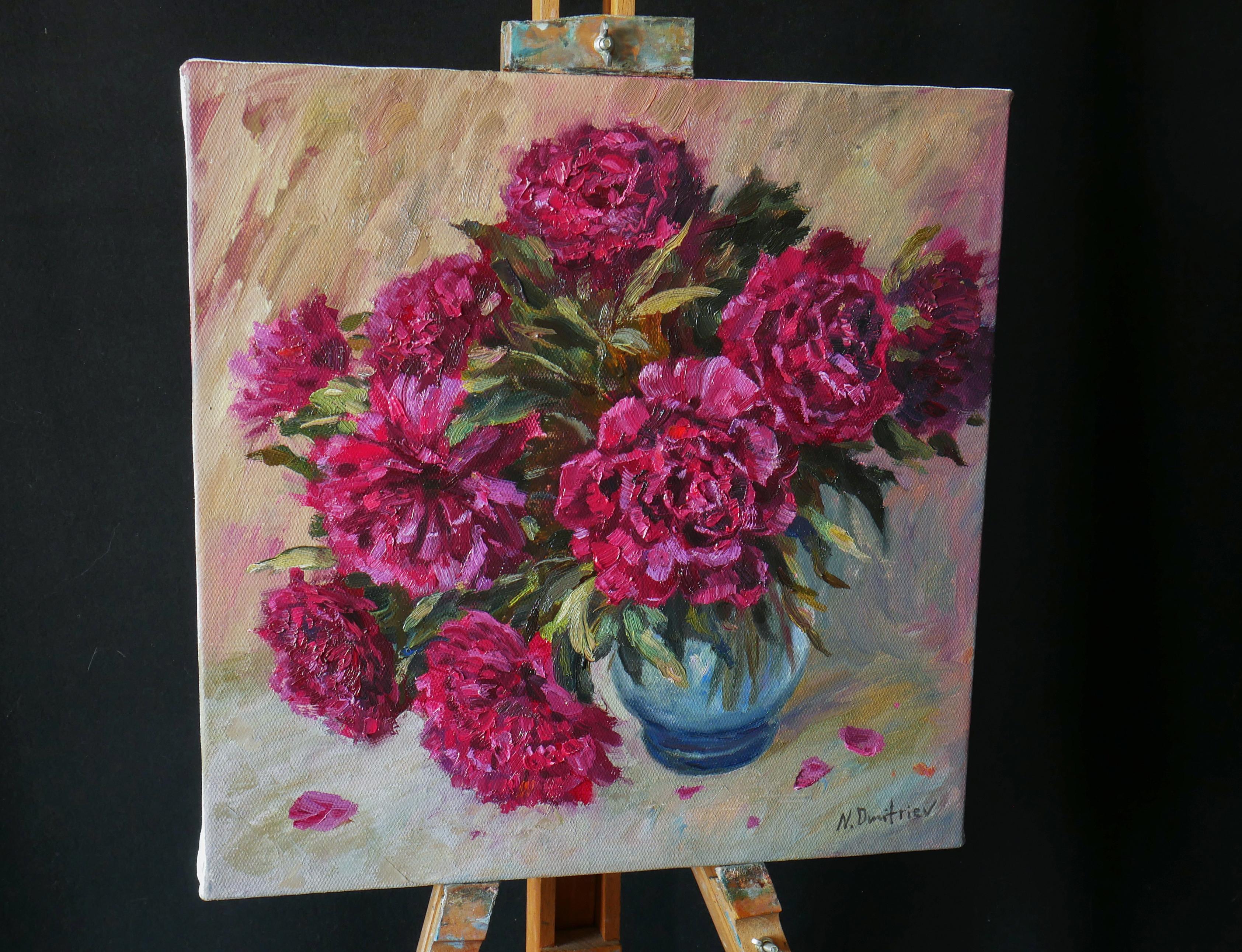 The Bouquet Of Peonies - Painting by Nikolay Dmitriev