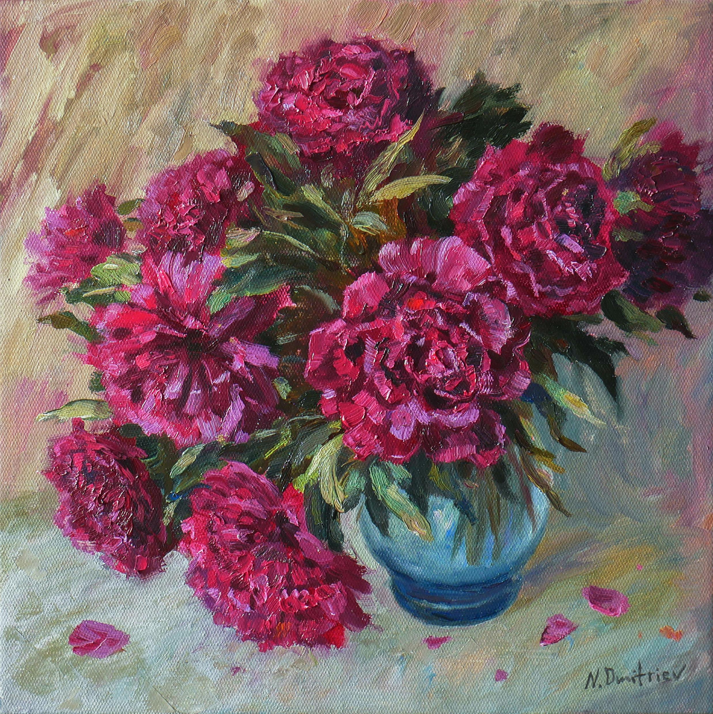 Nikolay Dmitriev Still-Life Painting - The Bouquet Of Peonies