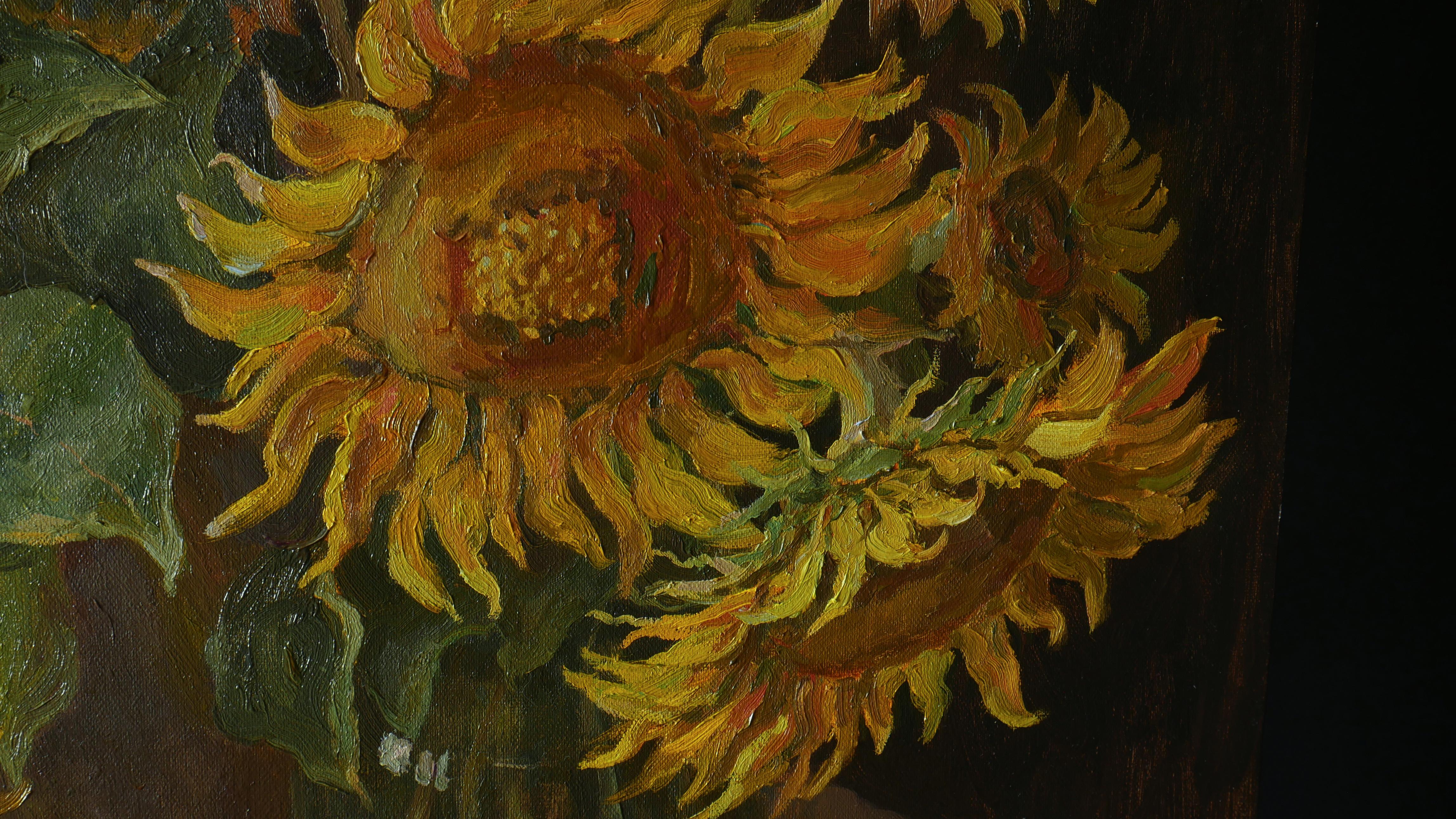 The Bouquet Of Sunflowers - sunflower still life painting For Sale 2