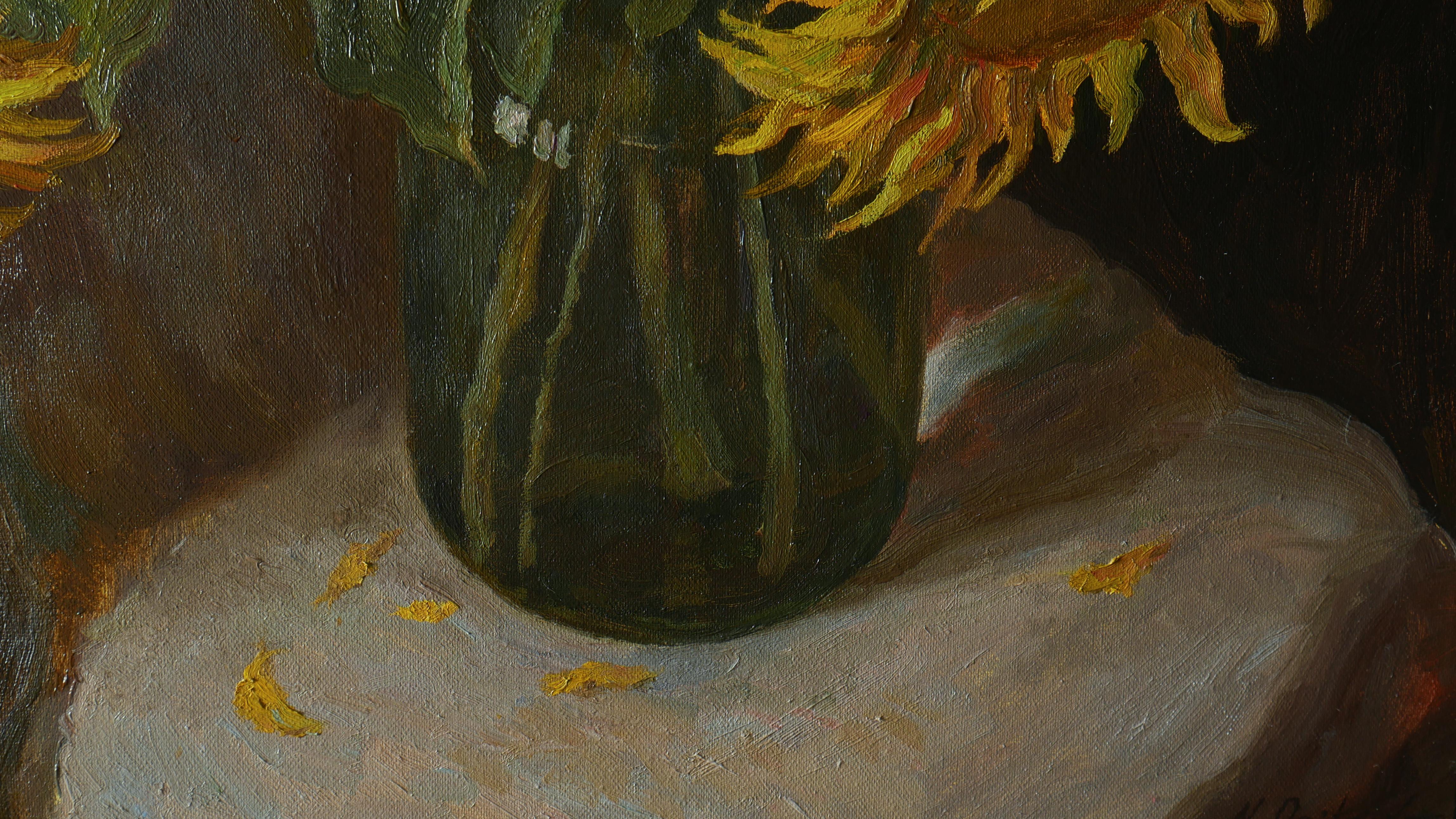 The Bouquet Of Sunflowers - sunflower still life painting For Sale 3
