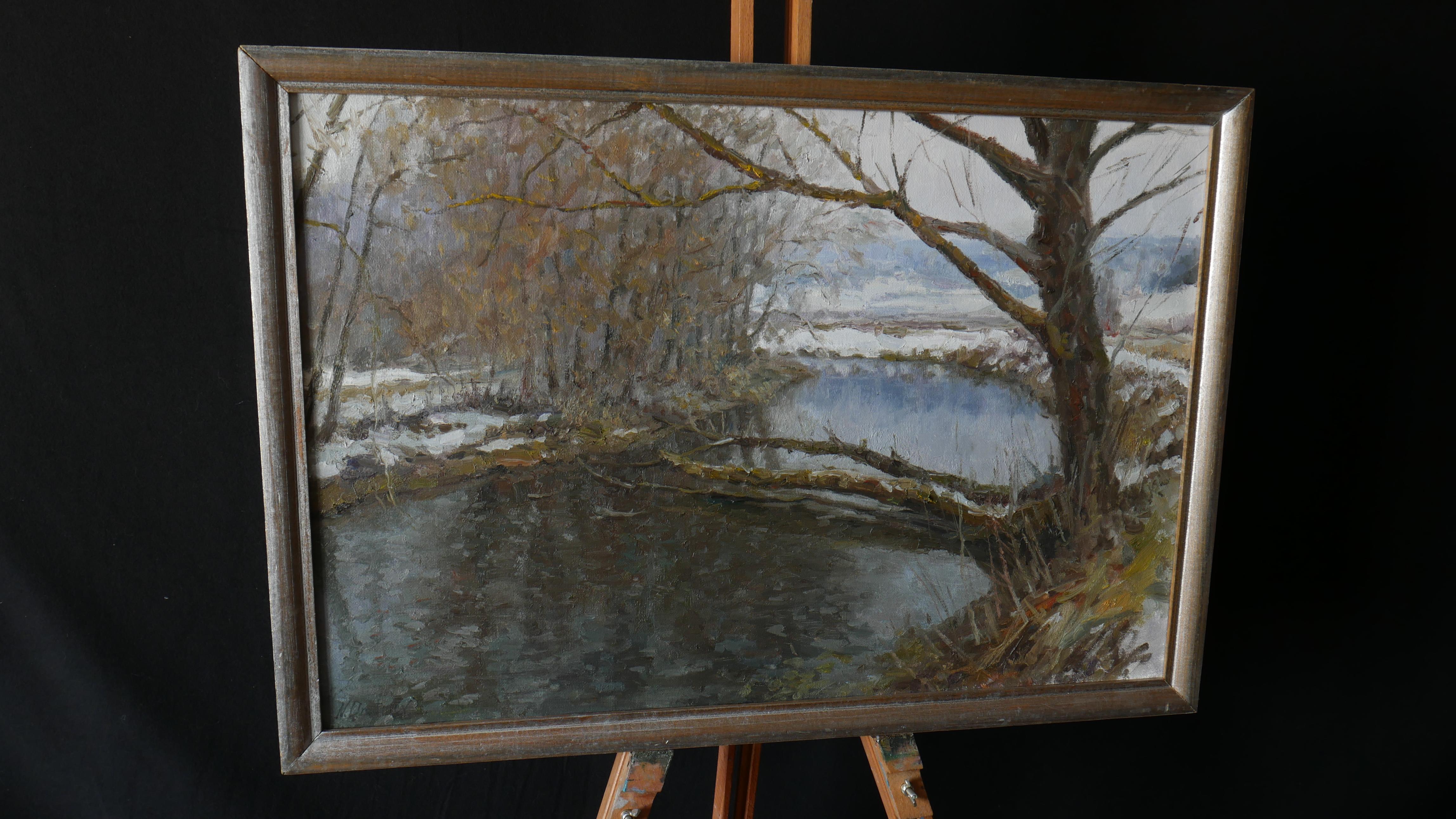 Cold Banks – Flusslandschaftsgemälde (Impressionismus), Painting, von Nikolay Dmitriev