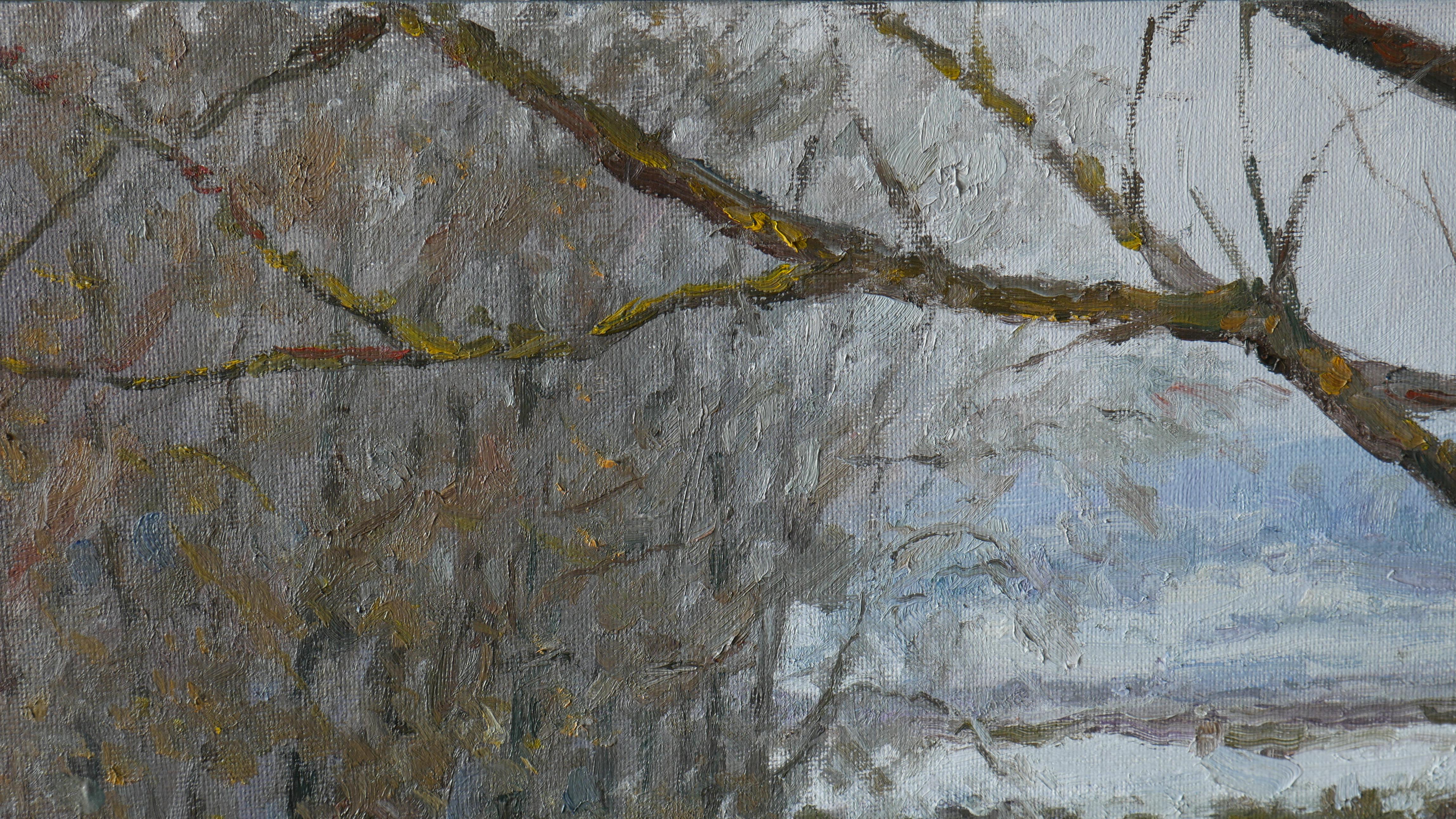 The Cold Banks - river landscape painting For Sale 1