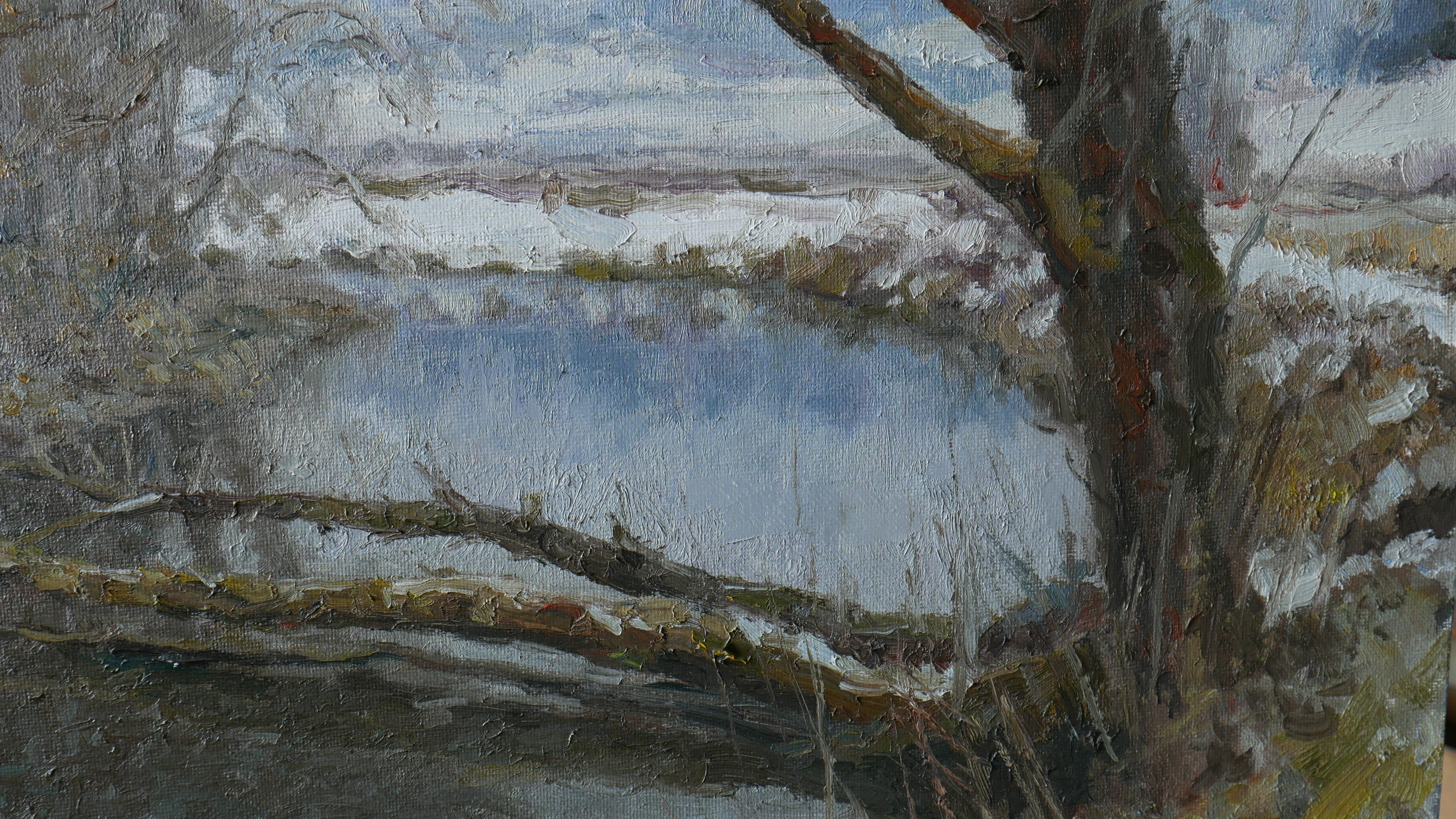 The Cold Banks - river landscape painting For Sale 3