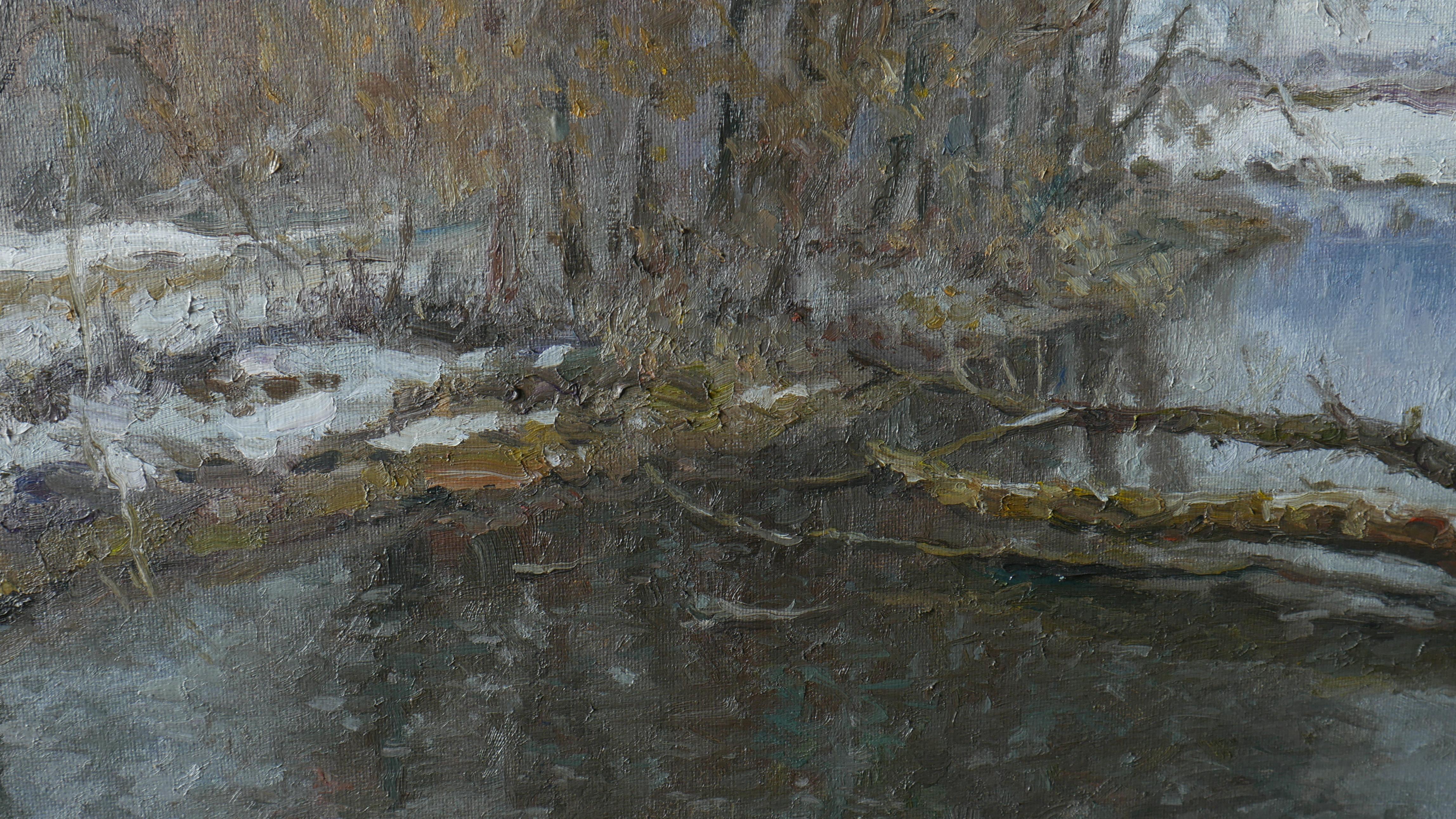 The Cold Banks - river landscape painting For Sale 5
