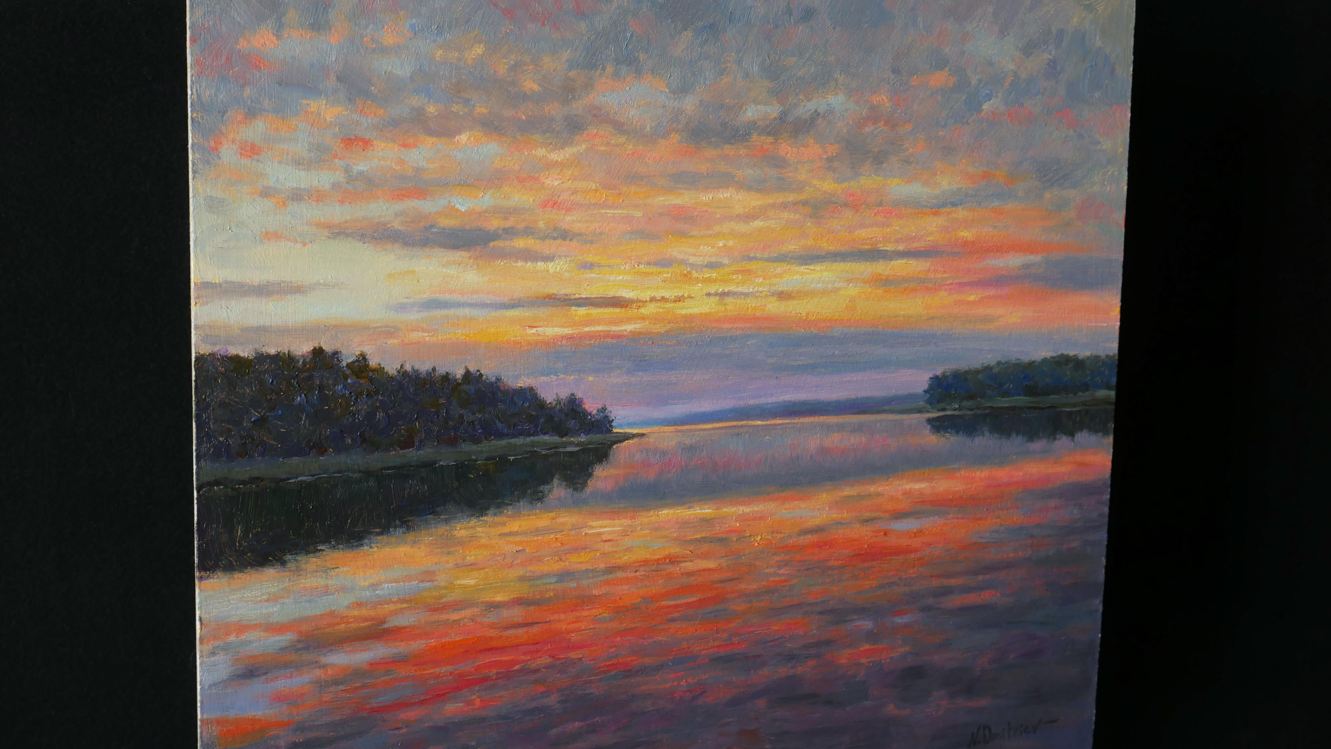 Der Abendsee (Impressionismus), Painting, von Nikolay Dmitriev