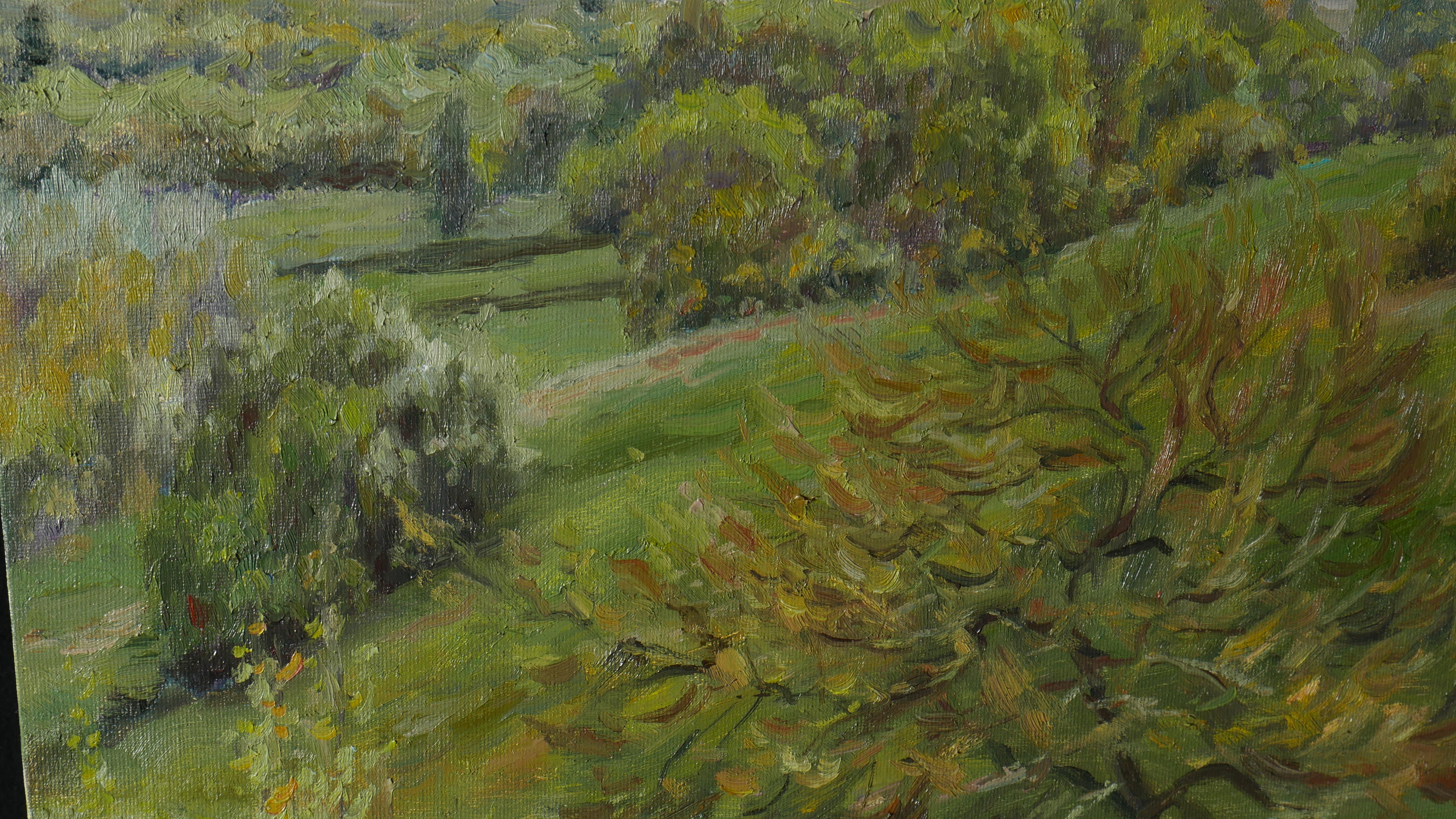 The First Flash Of Green - peinture de paysage de printemps en vente 2