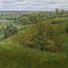 El primer destello de verde - pintura de paisaje primaveral