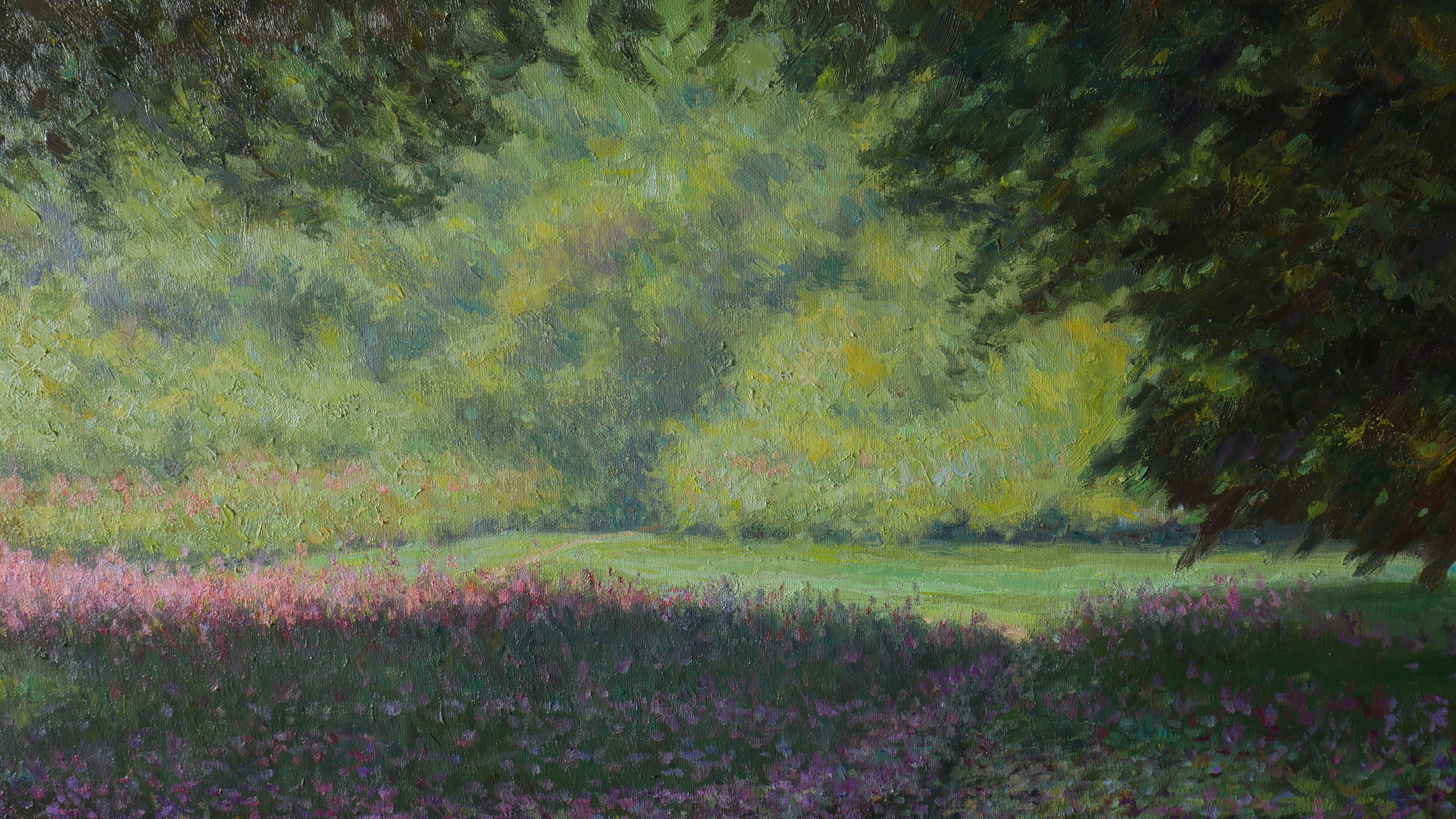 The Floral Path - sunny summer landscape painting For Sale 2