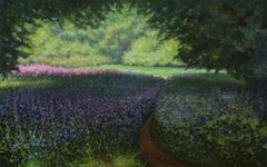 Le chemin floral - peinture de paysage d'été ensoleillée