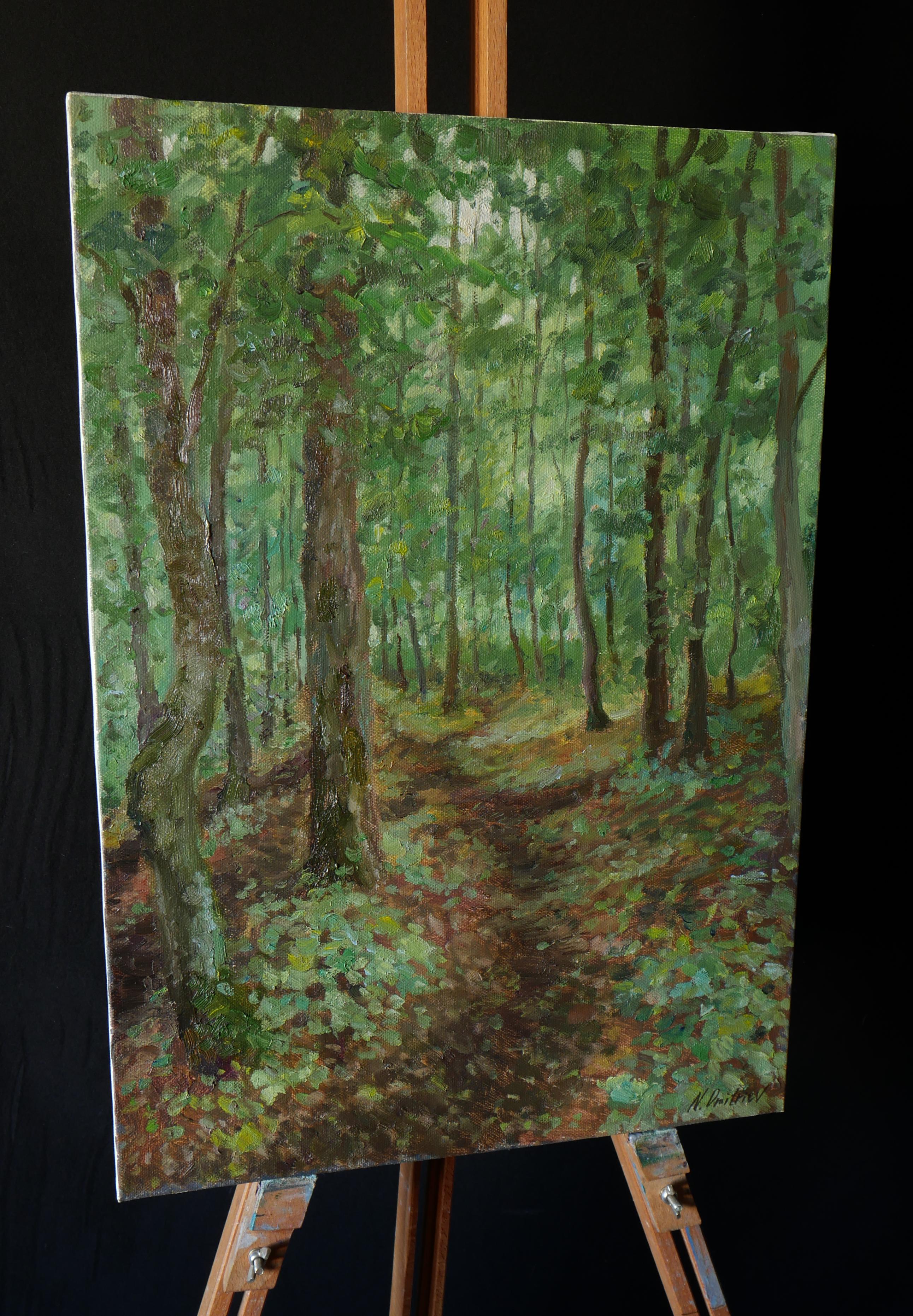 Forest Path – Sommerlandschaftsgemälde – Painting von Nikolay Dmitriev