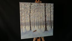 The Frosty Morning At The Forest Edge - winter landscape painting