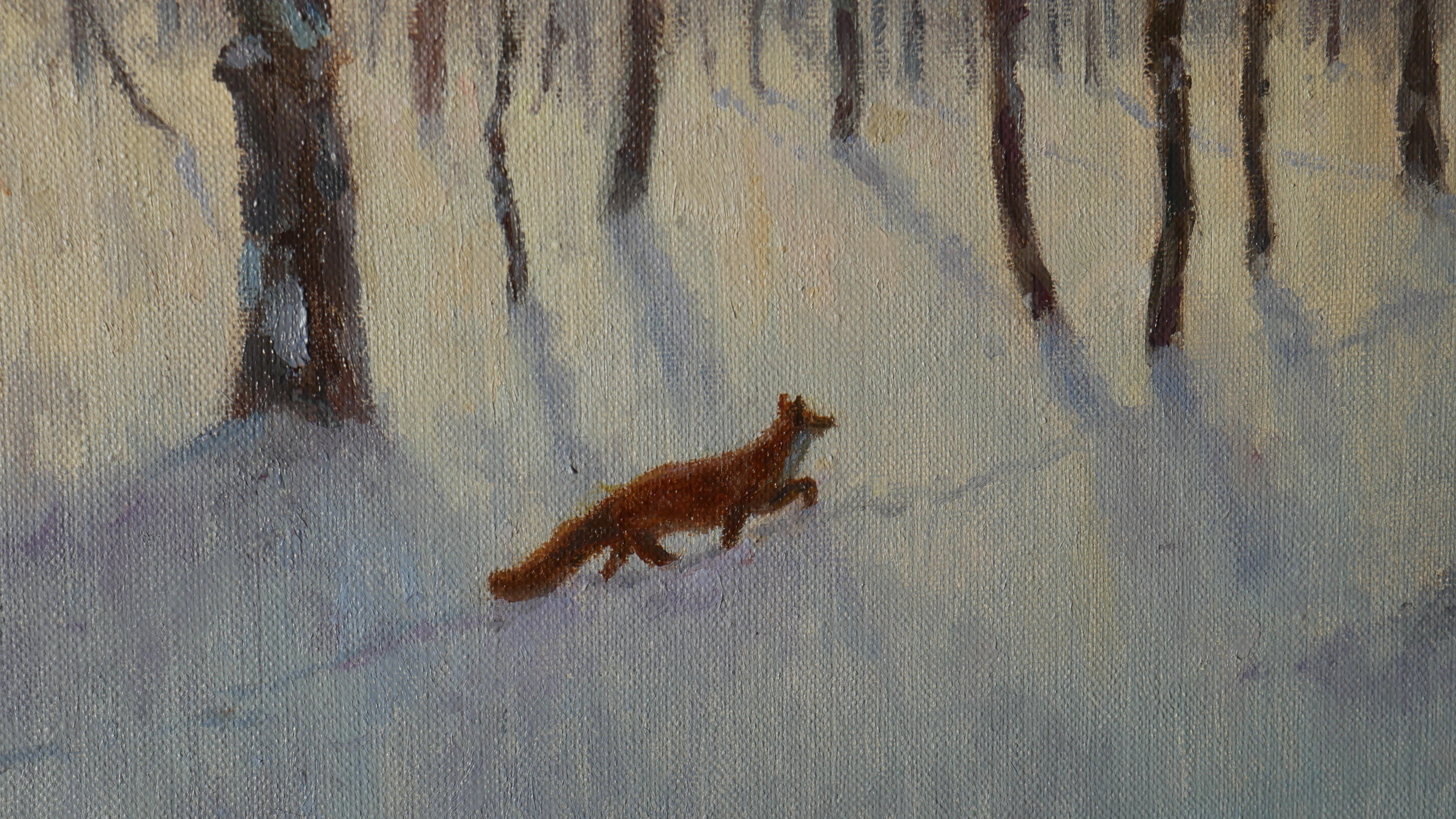 The Frosty Morning At The Forest Edge - winter landscape painting 3