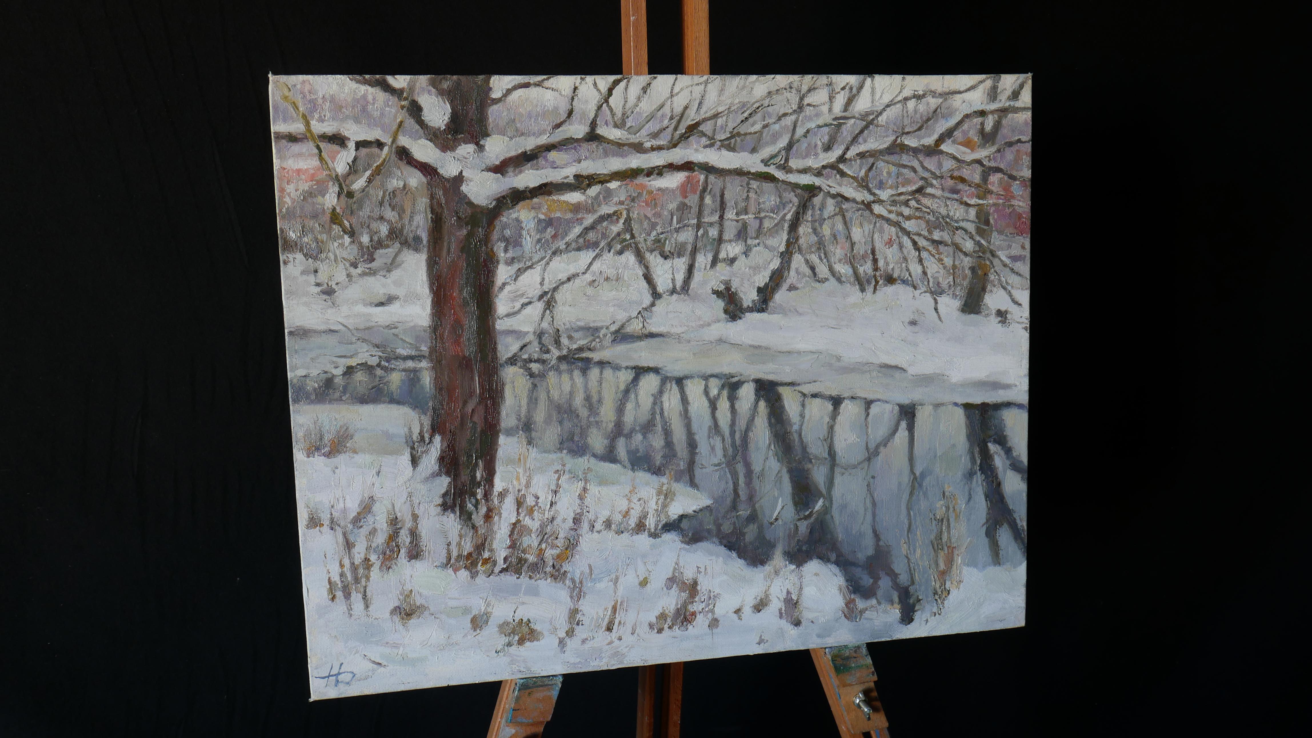 El agua glacial - Pintura Río Winter - Painting de Nikolay Dmitriev