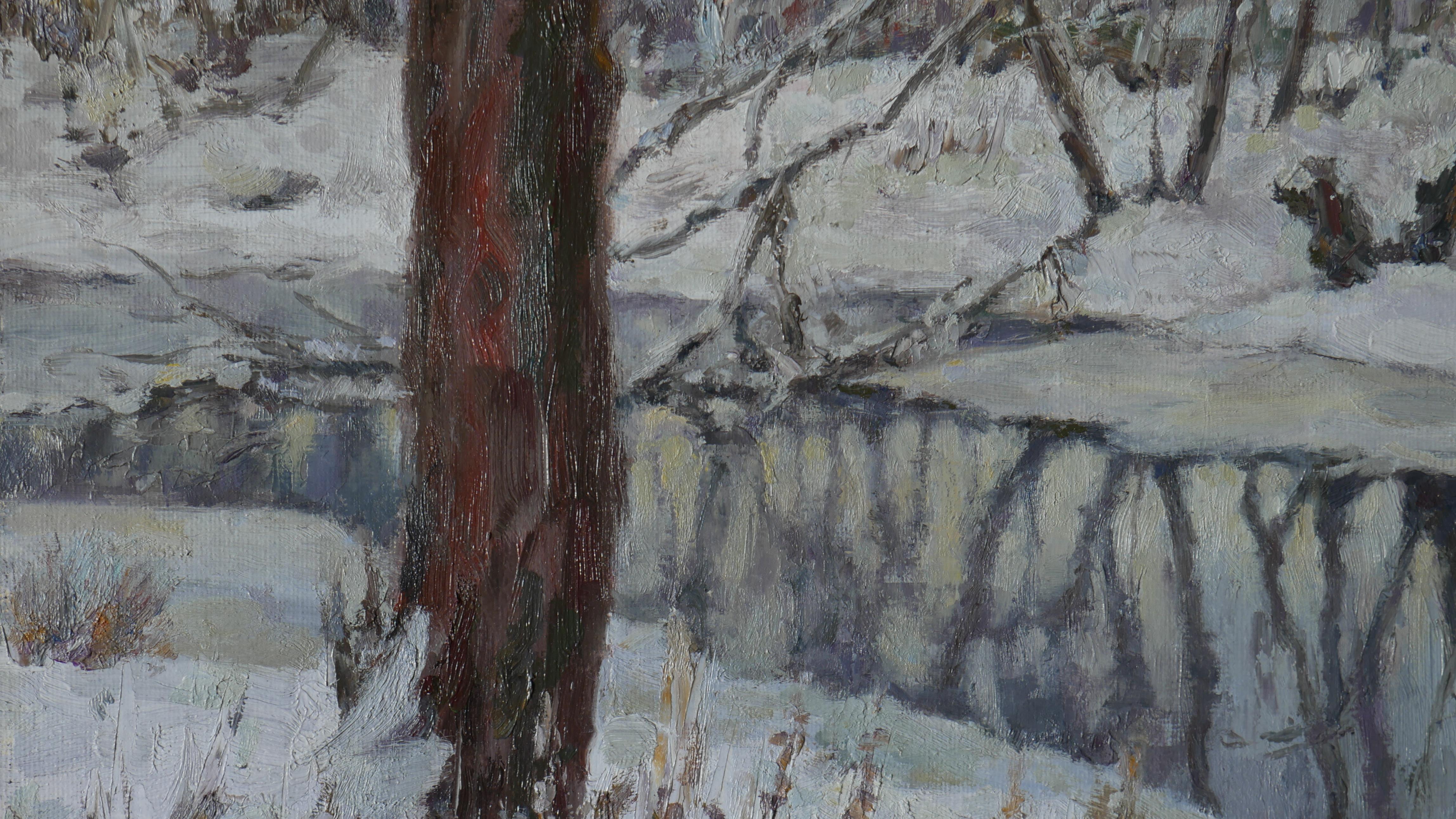 El agua glacial - Pintura Río Winter 1