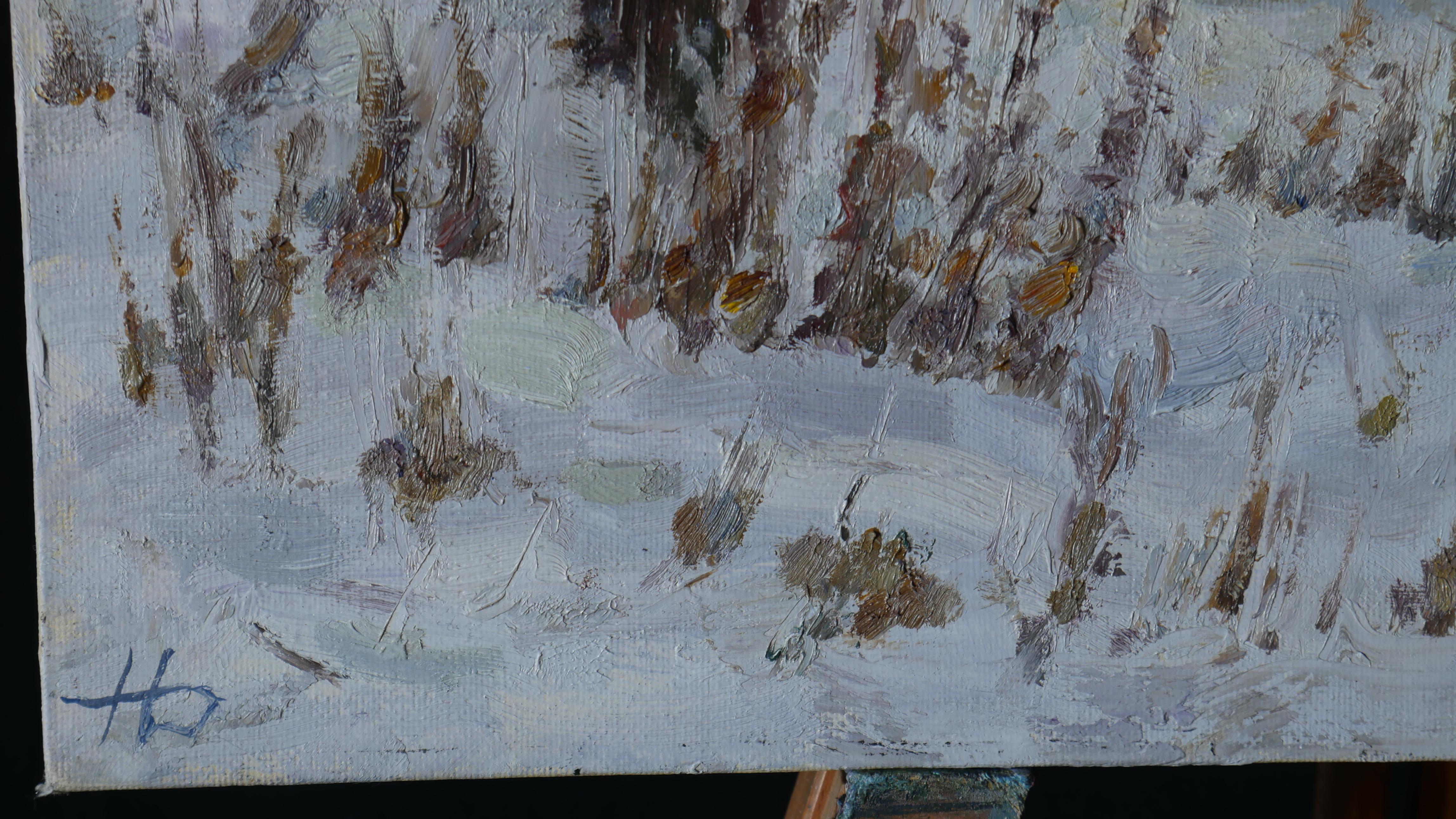 El agua glacial - Pintura Río Winter 2