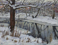 The Glacial Water - River Winter Painting